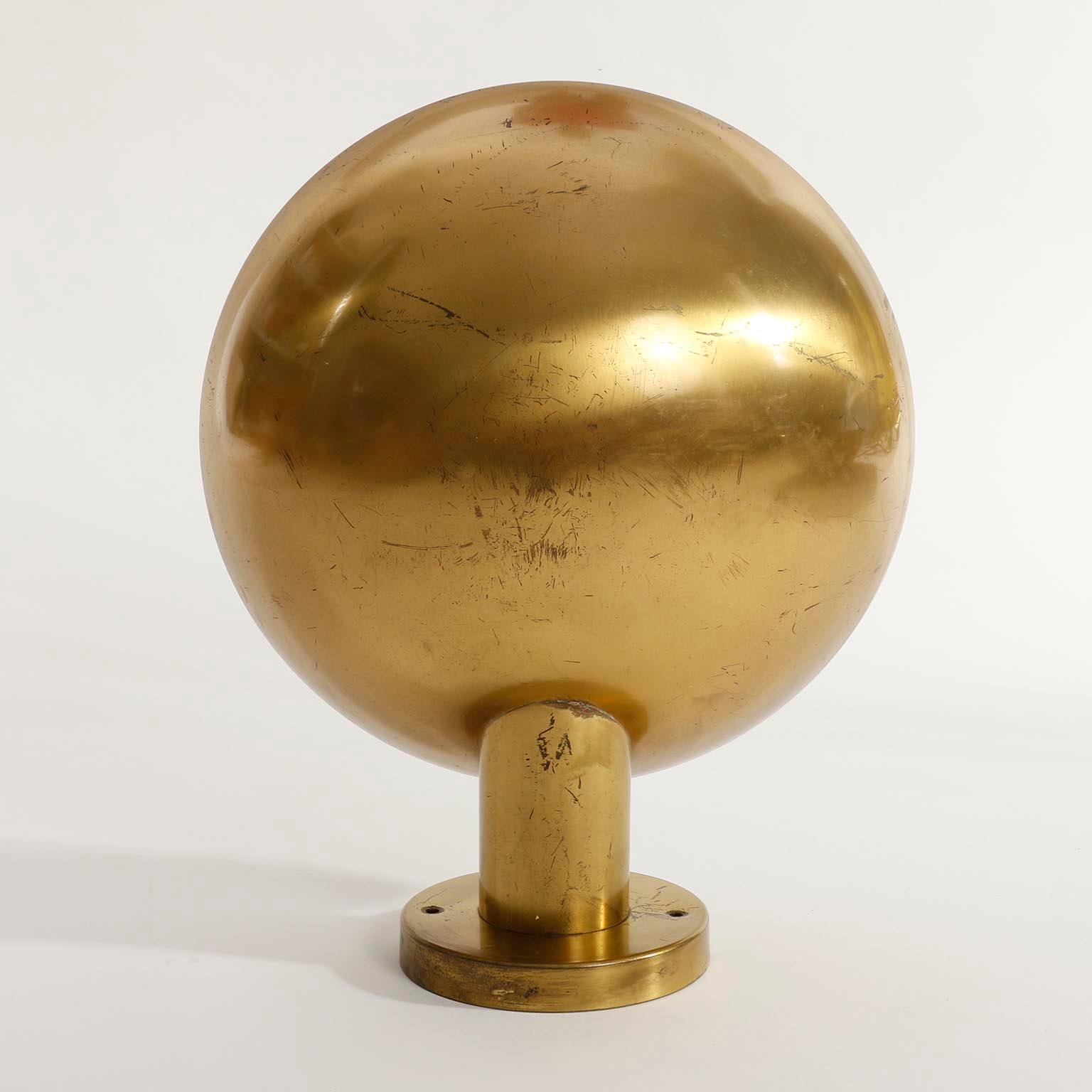 Pair of Patinated Brass Uplight Bowl Sconces Wall Lamps by J.T. Kalmar, 1960 4