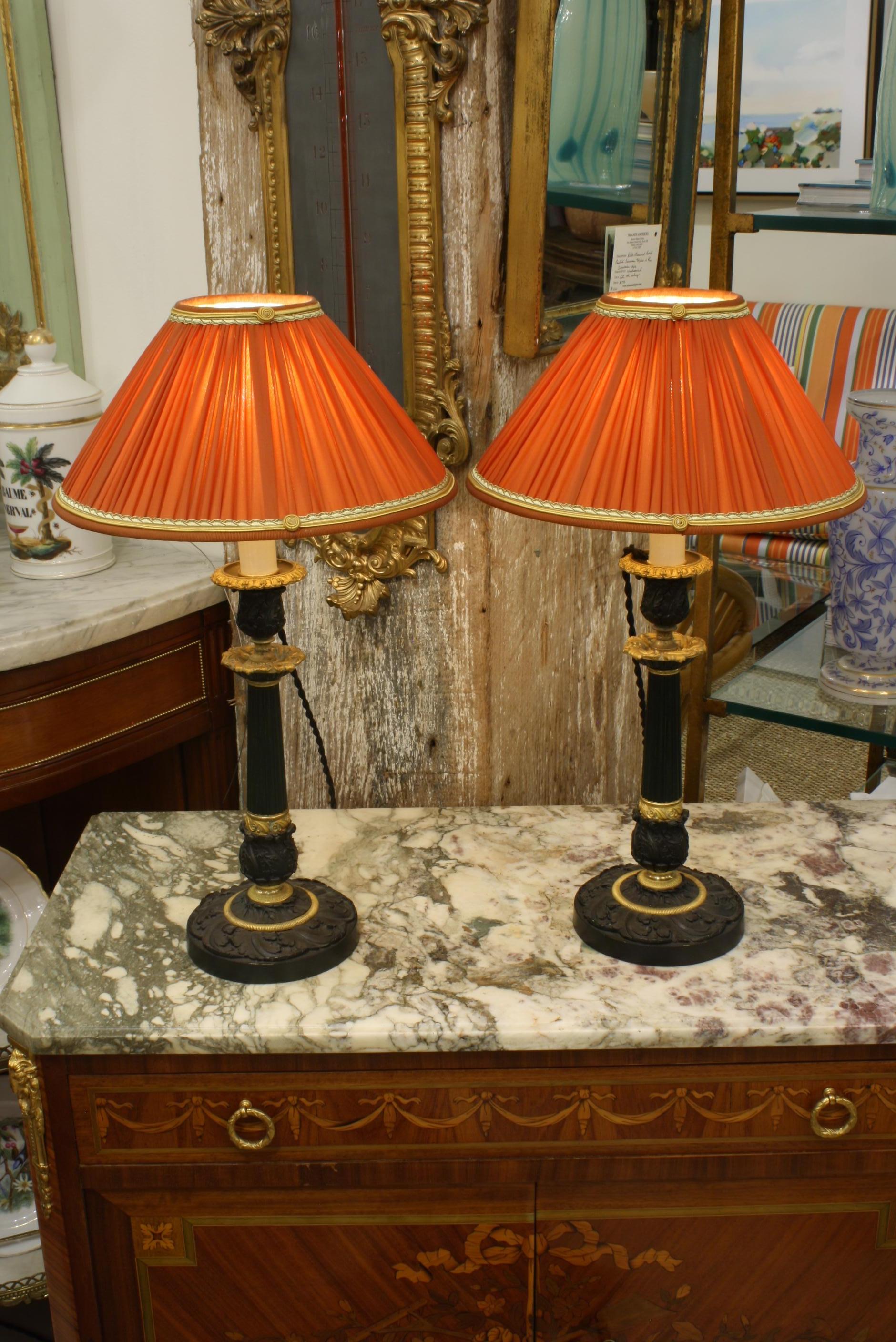 candlestick lamps with shades