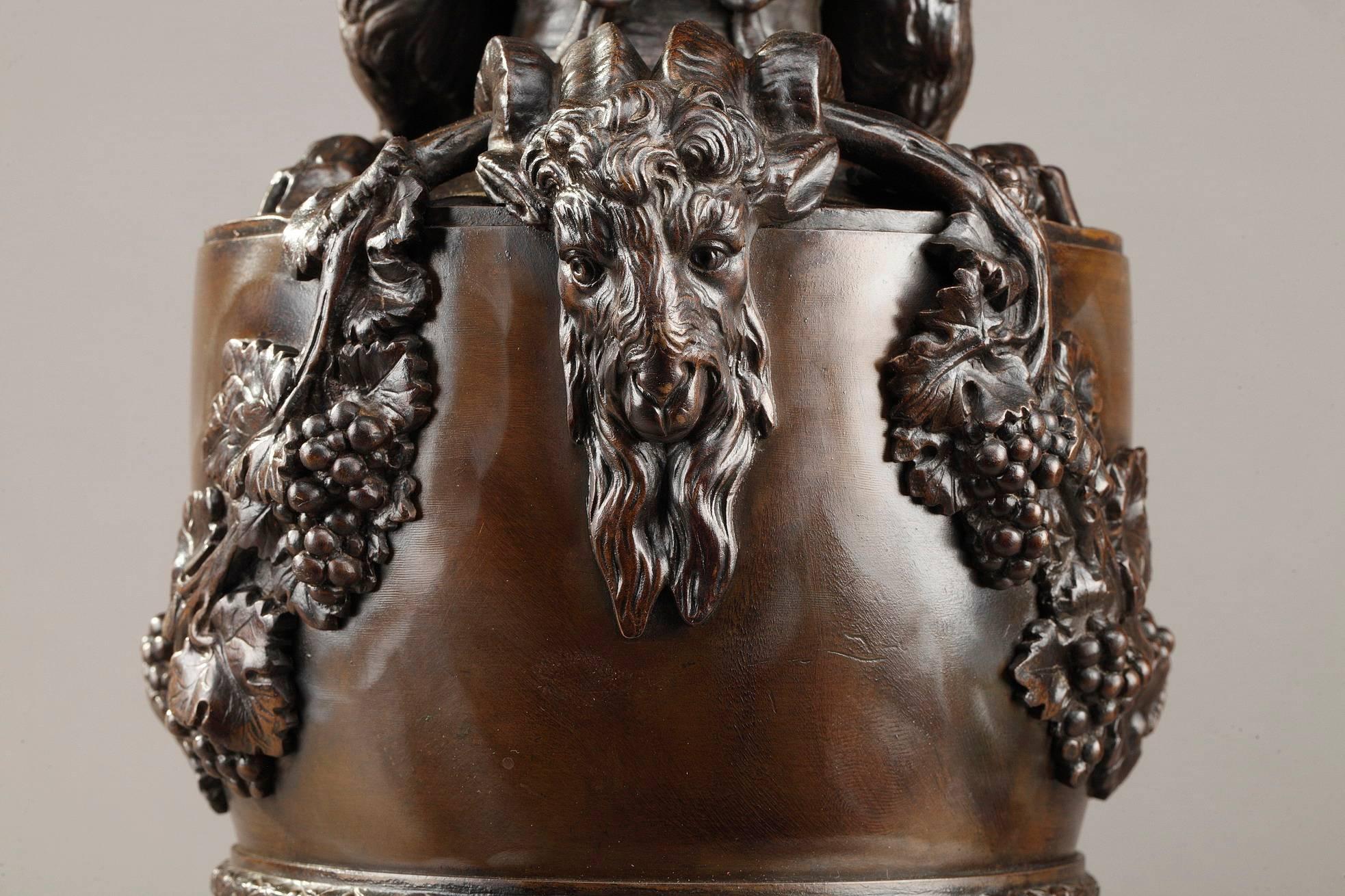 Paar Euler aus patinierter Bronze nach Sigisbert-François Michel (Neoklassisch)