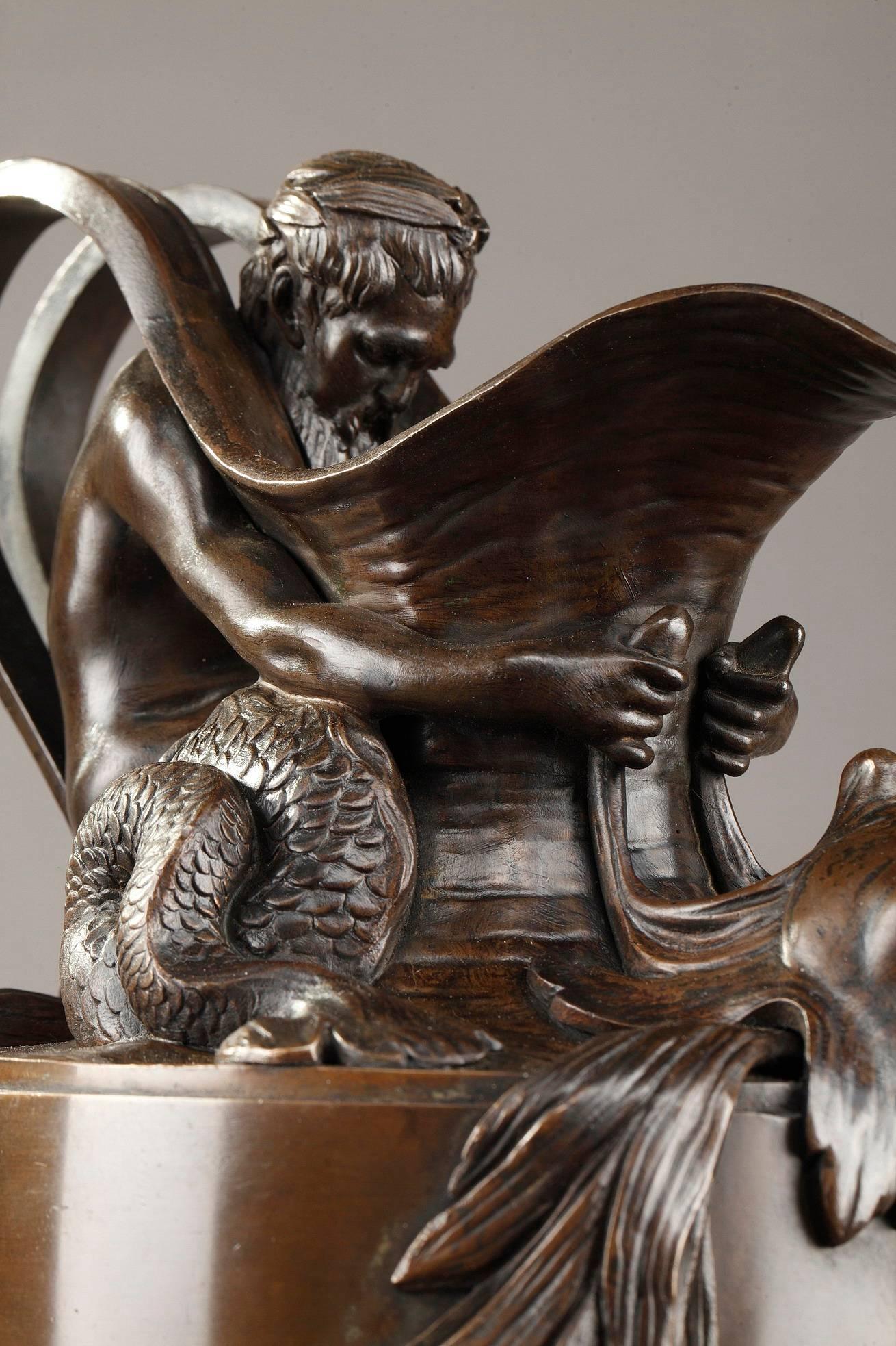 Paar Euler aus patinierter Bronze nach Sigisbert-François Michel 2