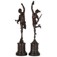 Pair of Patinated Bronze Sculptures After Giambologna