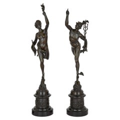 Pair of Patinated Bronze Sculptures After Mannerist Sculptor Giambologna
