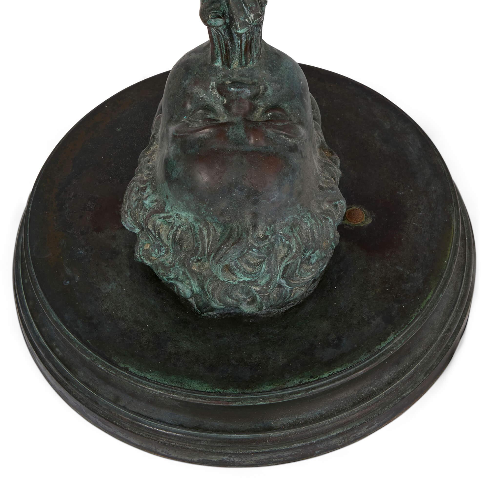 Coppia di sculture in bronzo patinato di Fortuna e Mercurio dopo Giambologna in vendita 3