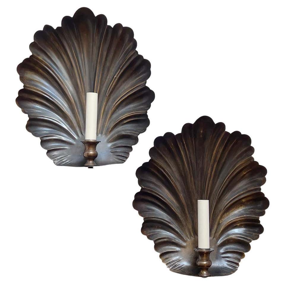 Pair of Shell-Shaped Sconces For Sale at 1stDibs