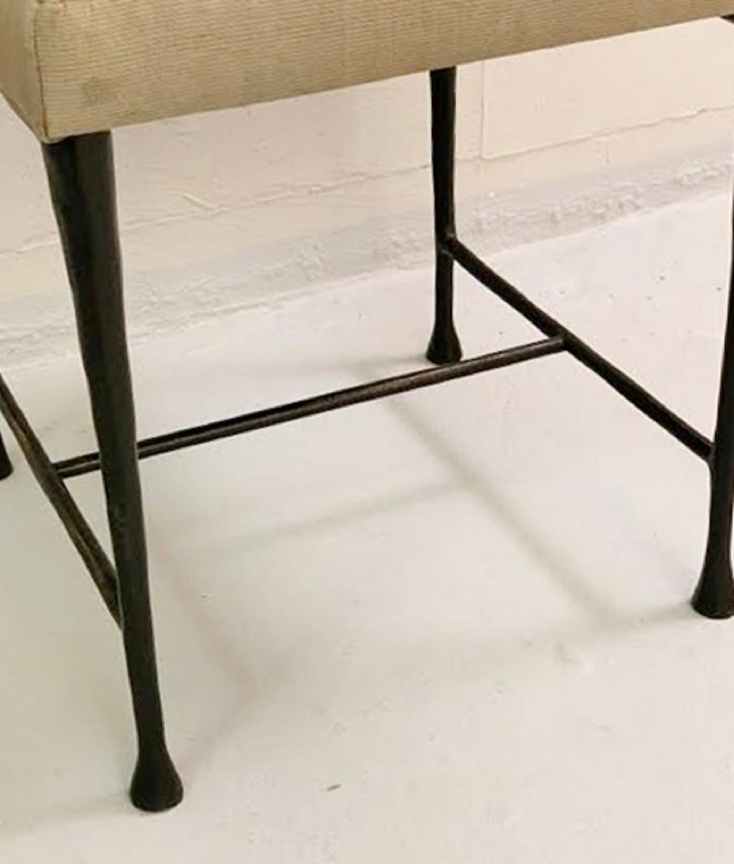 French Pair of Patinated Bronze Stools Model 'Sud' by Christian Liaigre