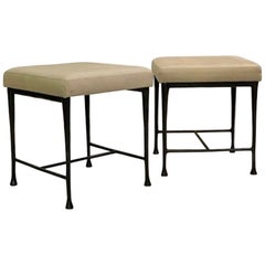 Pair of Patinated Bronze Stools Model 'Sud' by Christian Liaigre