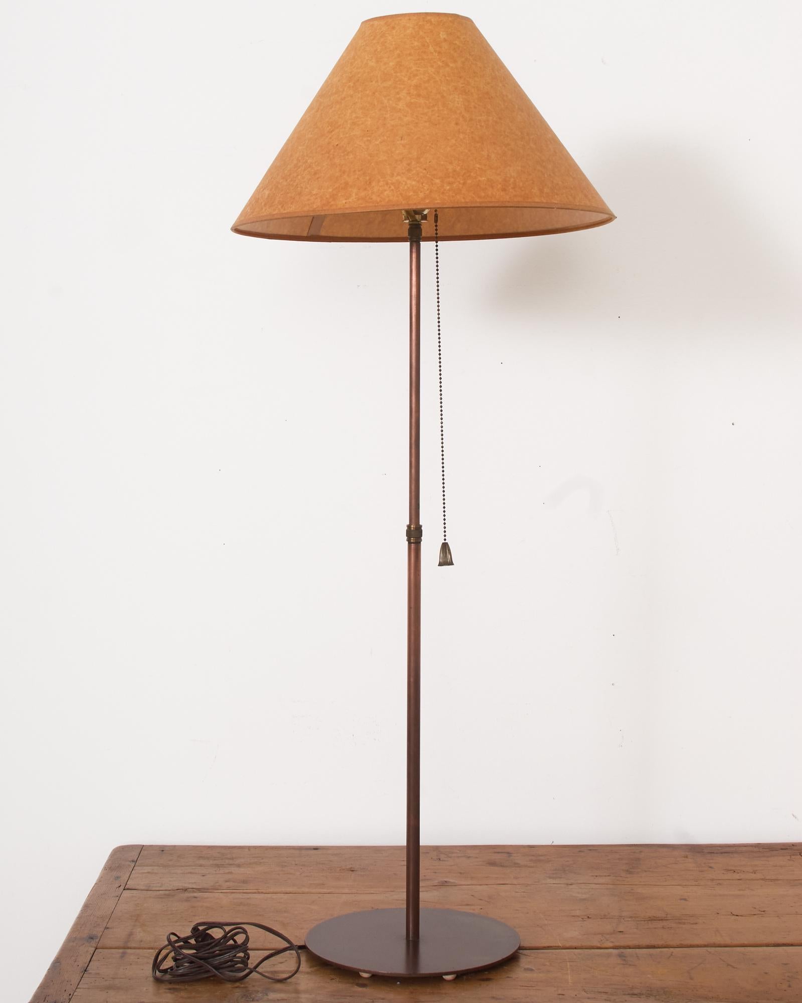 Pair of Patinated Bronzed Iron Height Adjustable Table Lamps For Sale 5
