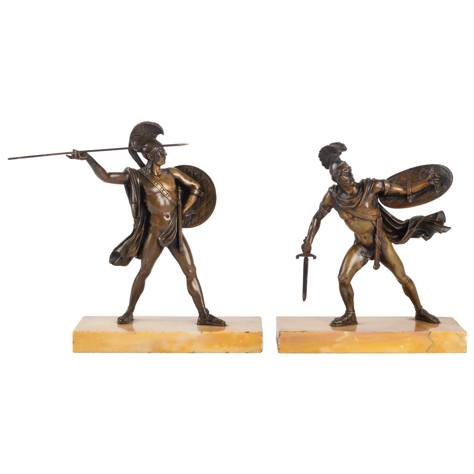 Pair of Patinated Bronzes Sculptures Horace and Curiace