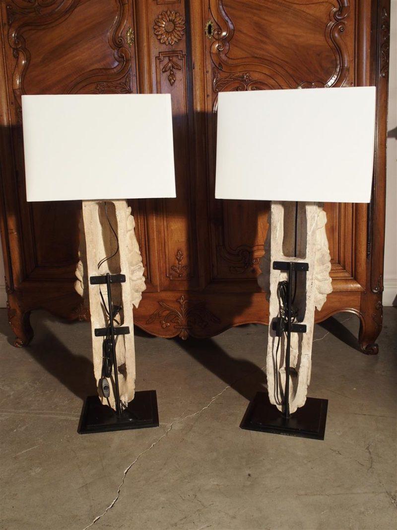 Pair of Patinated Terra Cotta Lamps from France, circa 1900 For Sale 1