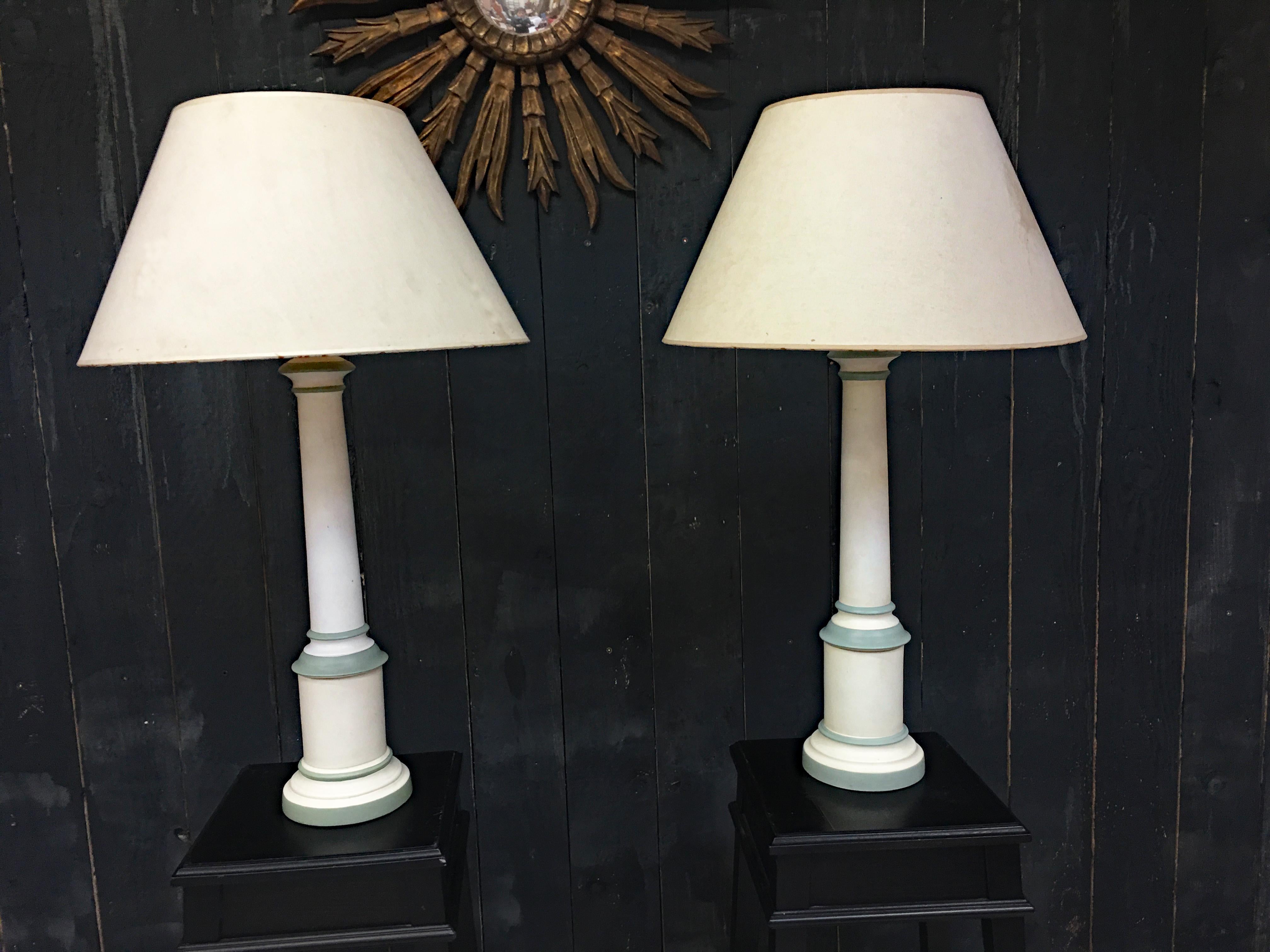 Pair of Patinated Terracotta Lamps circa 1960/1970 For Sale 1