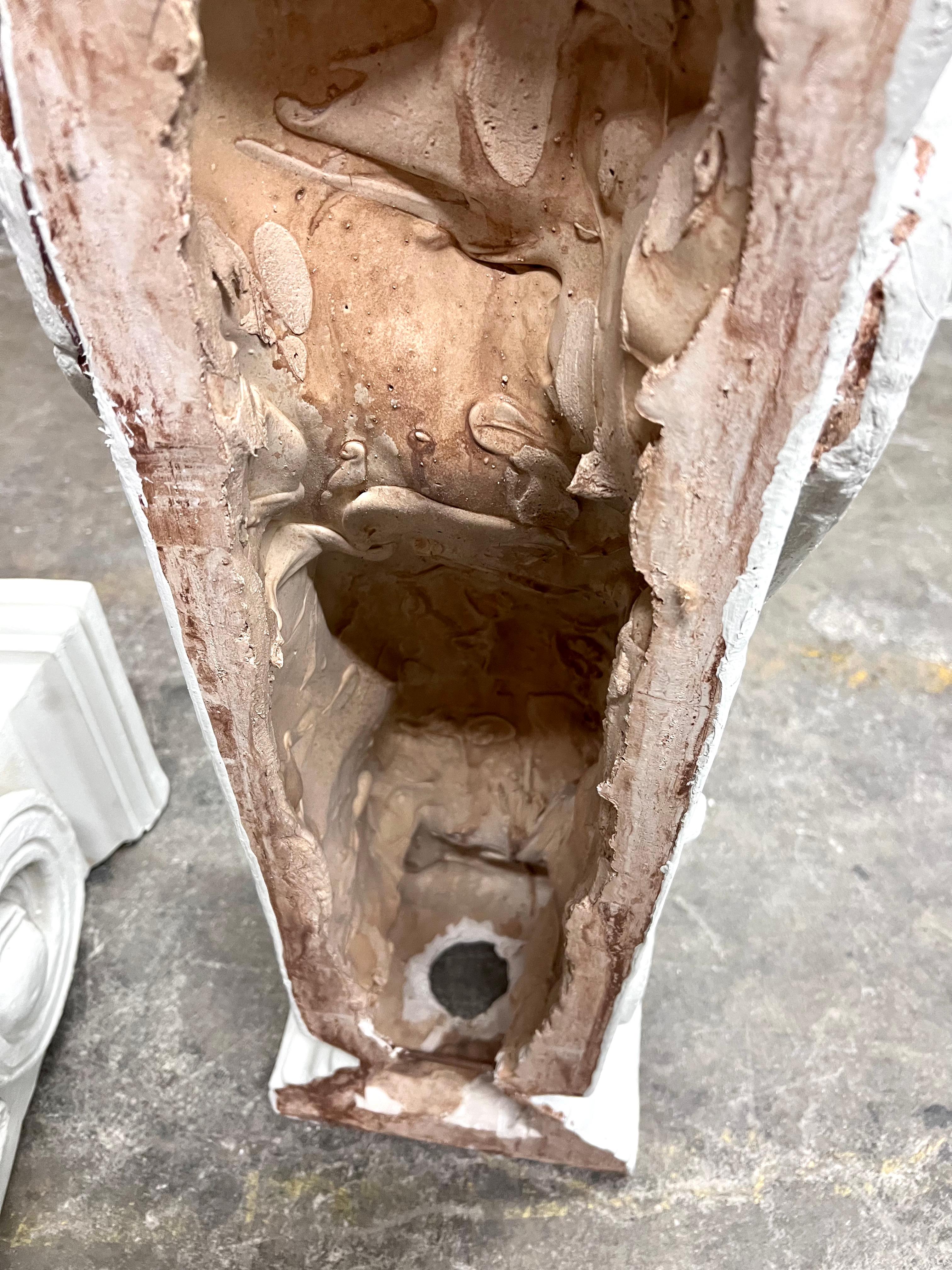 Pair of Patinated White Renaissance Revival Plaster Corbels For Sale 3