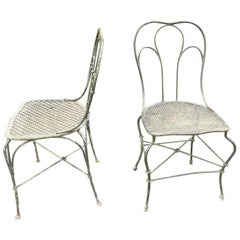 Pair of Patinated Wrought Iron Chairs 1900-1920