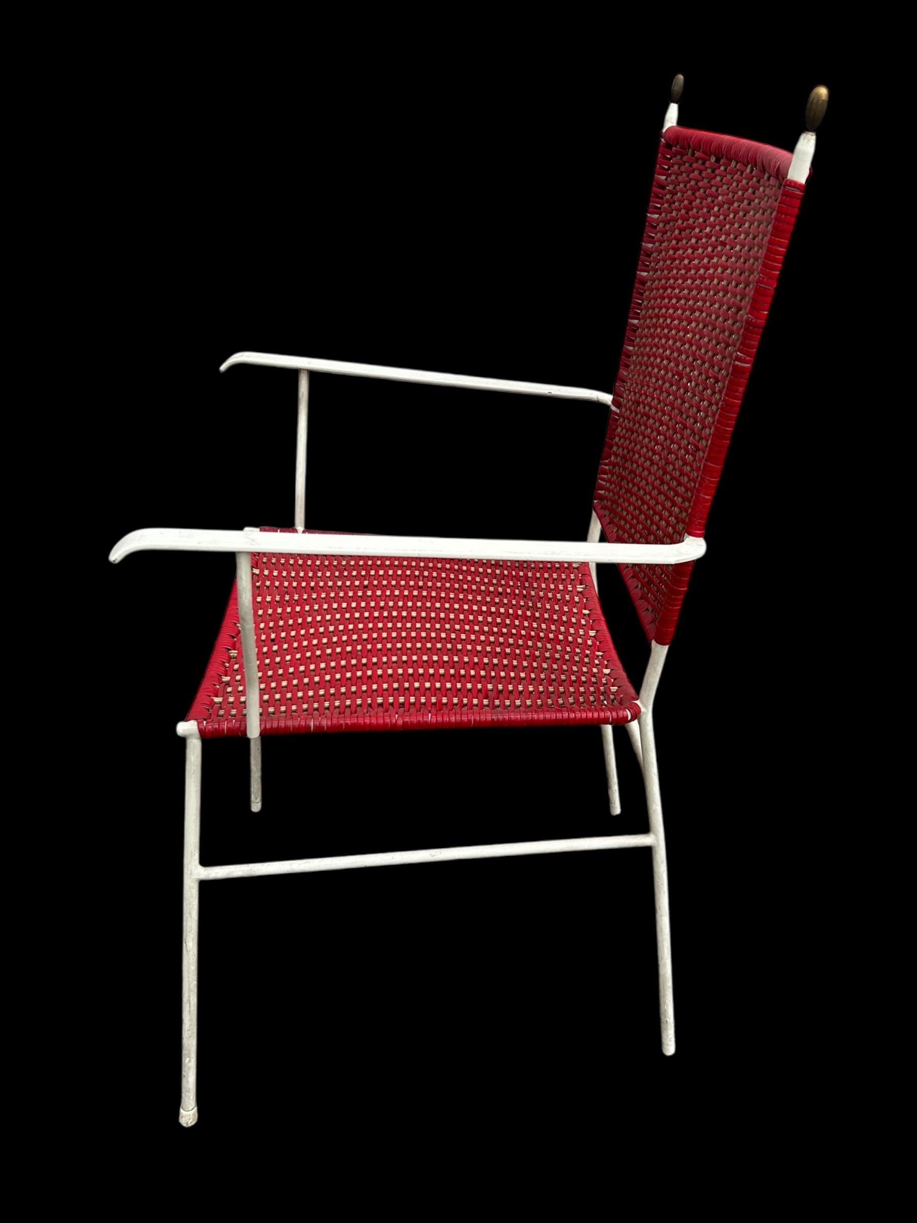 Metal pair of patio armchairs from he 1950's For Sale