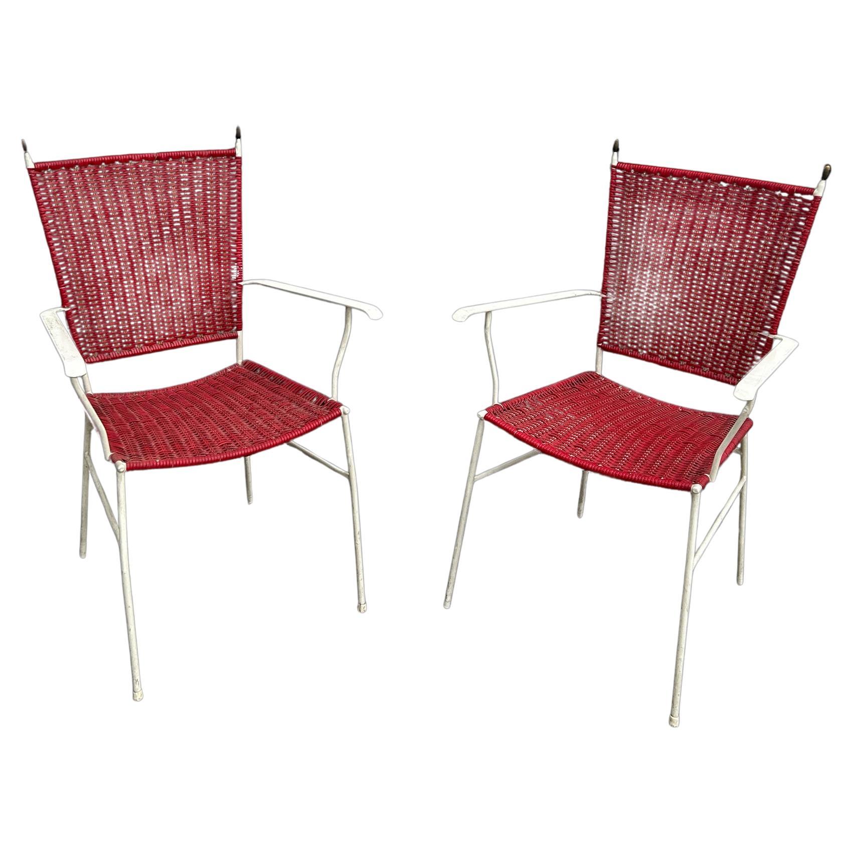 pair of patio armchairs from he 1950's For Sale