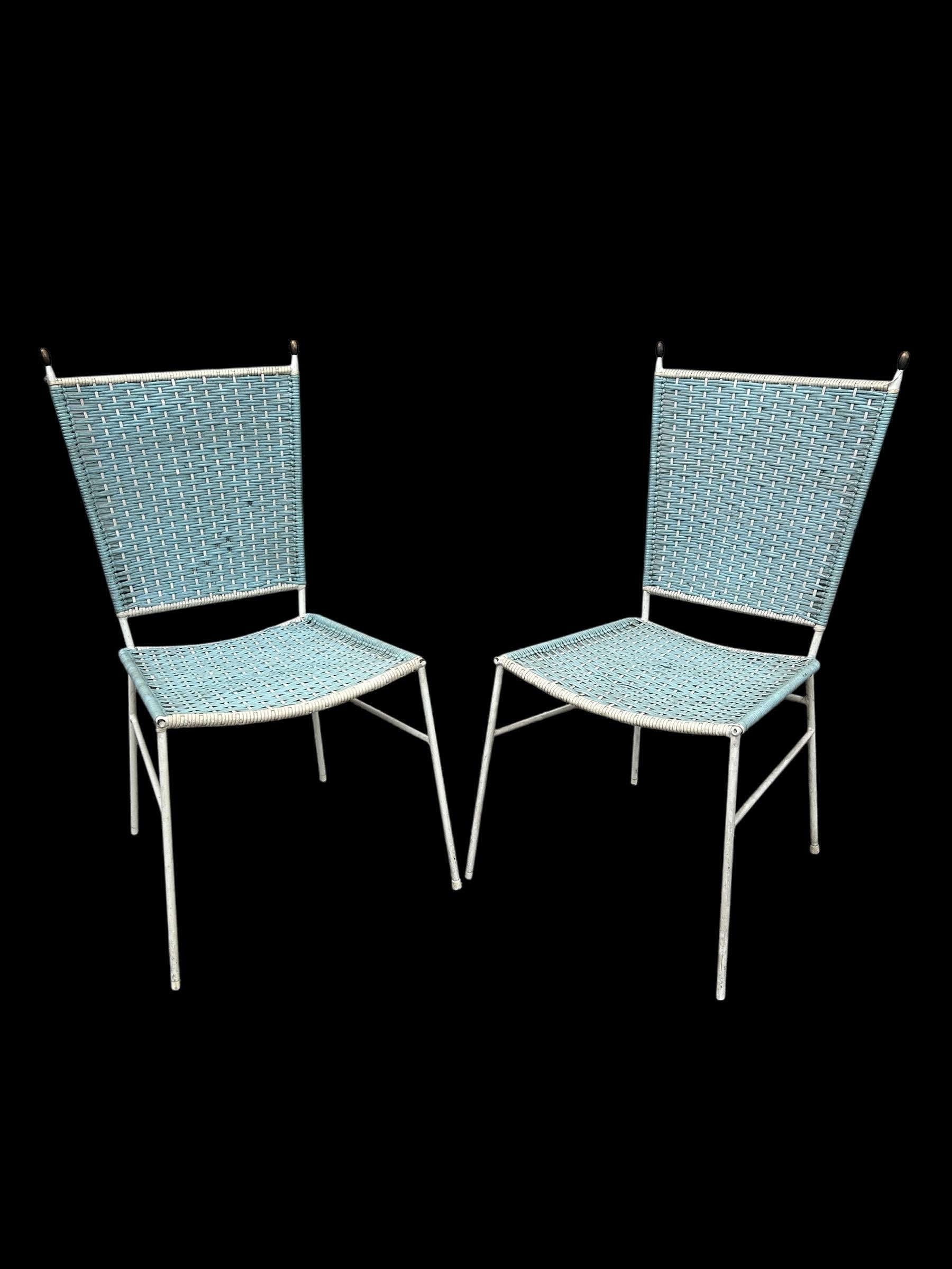 French pair of patio chairs from the 1950's For Sale