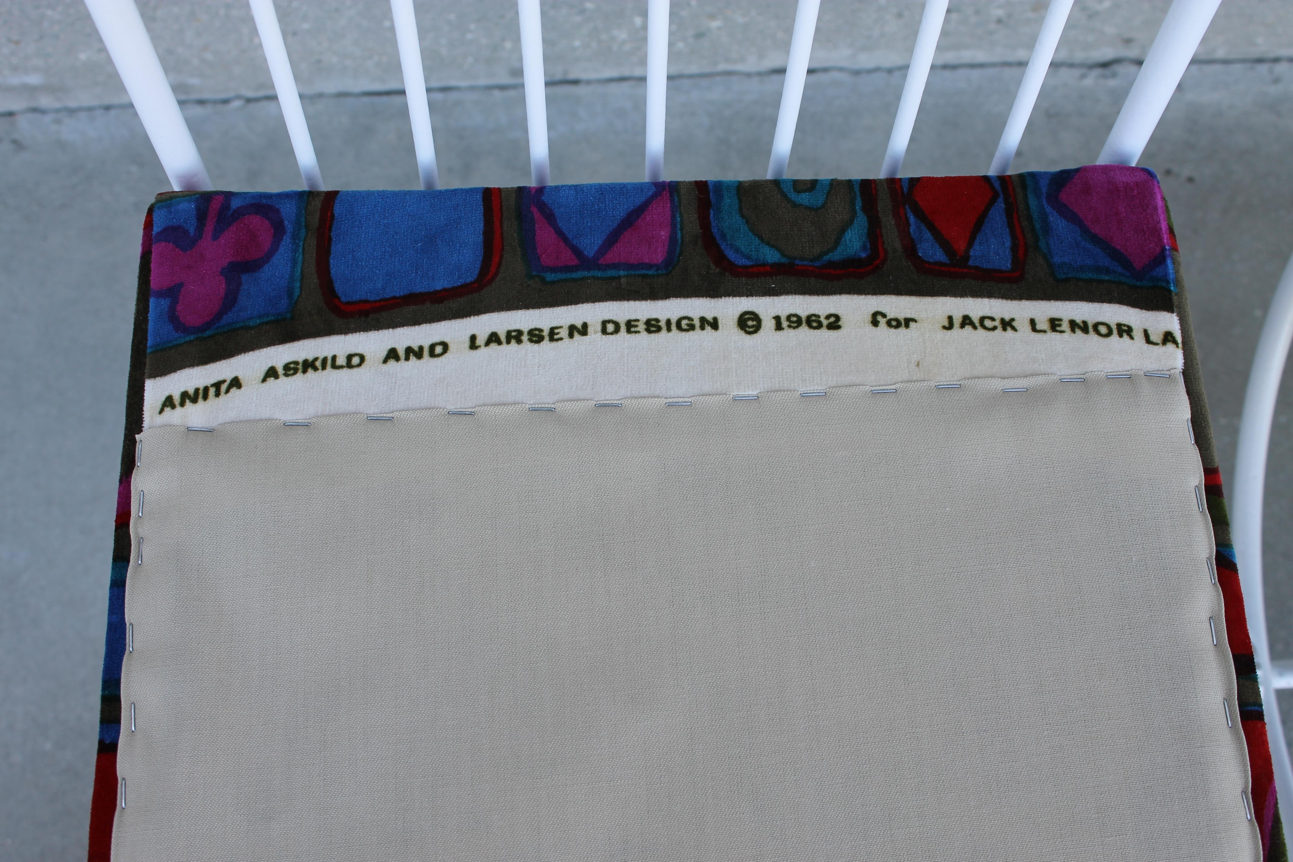 Pair of Patio Chairs with Jack Lenor Larsen Fabric For Sale 4