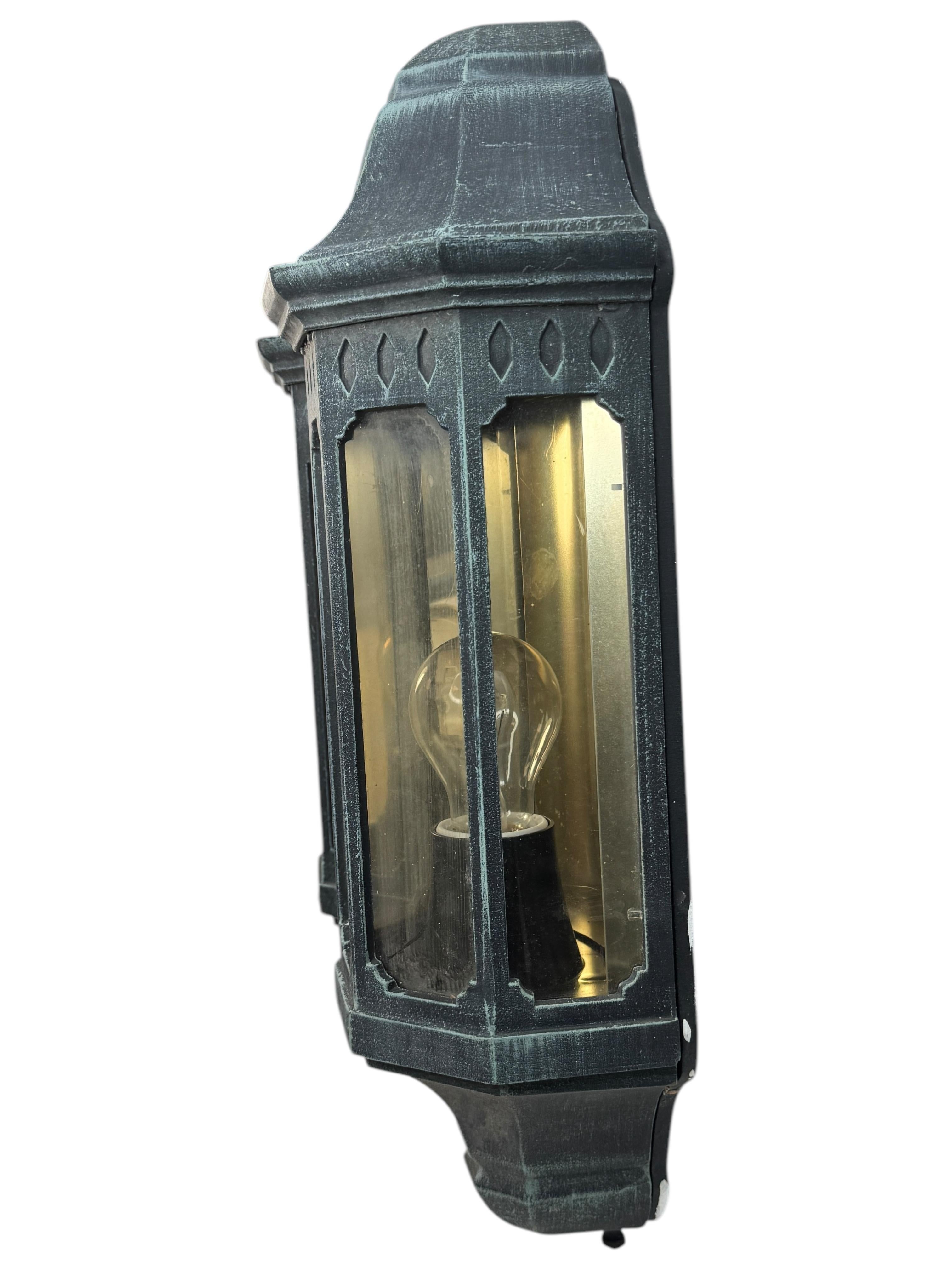 Pair of Patio or Outdoor Glass & Metal Wall Light Sconce, Germany, 1970s For Sale 2