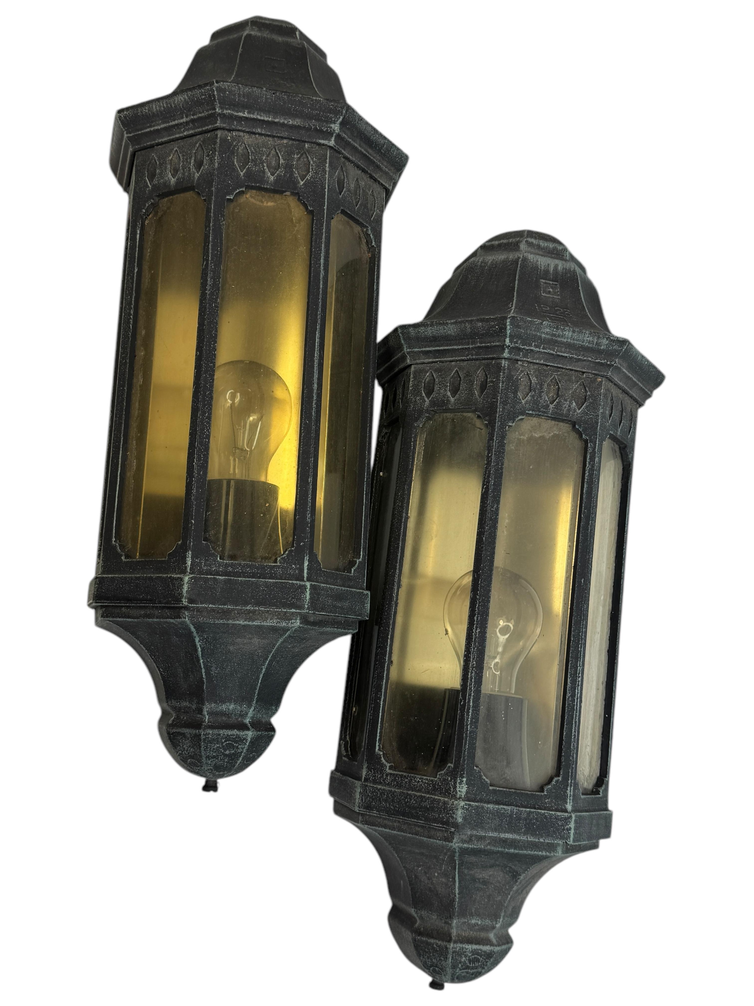 Pair of Patio or Outdoor Glass & Metal Wall Light Sconce, Germany, 1970s For Sale 3