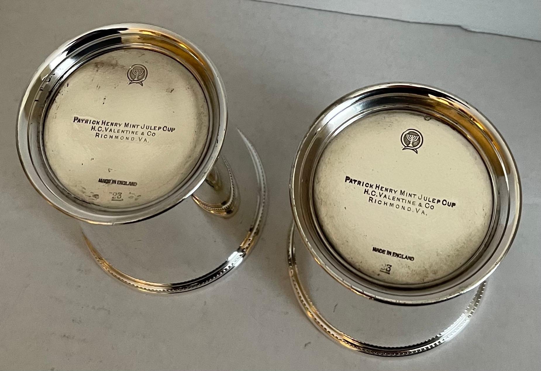 Silberne Julep-Tasse von Patrick Henry, Paar (Poliert) im Angebot