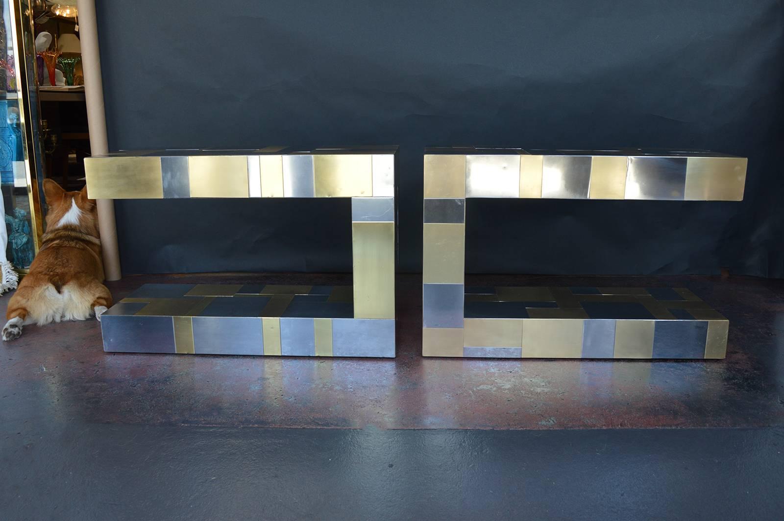 Pair of Paul Evans Cityscape Side Tables In Excellent Condition In Los Angeles, CA