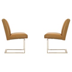 Pair of Paul Evans for Directional Dining Chairs in Edelman Leather