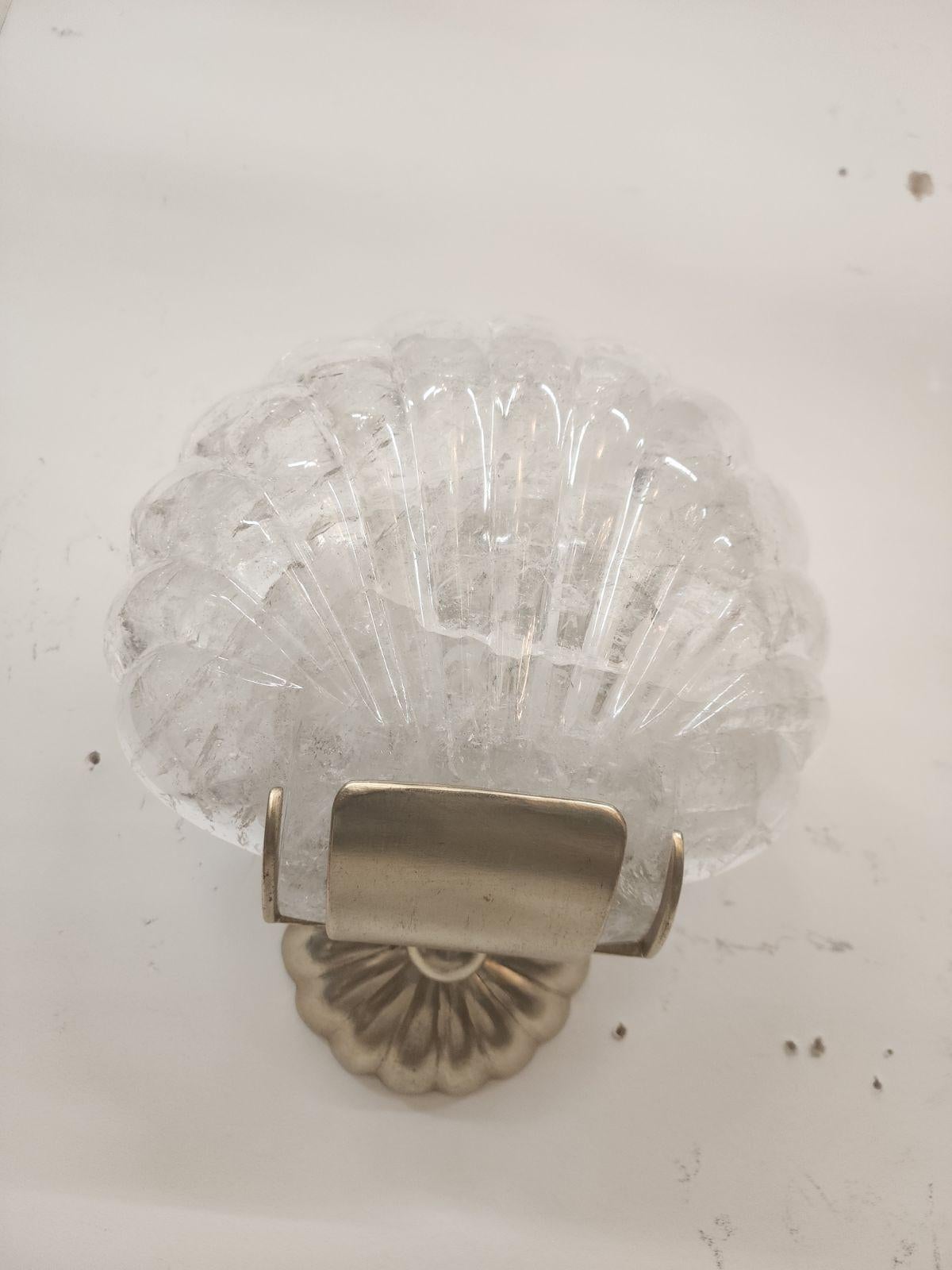 Contemporary Pair of Paul Ferrante Rock Crystal Sconces