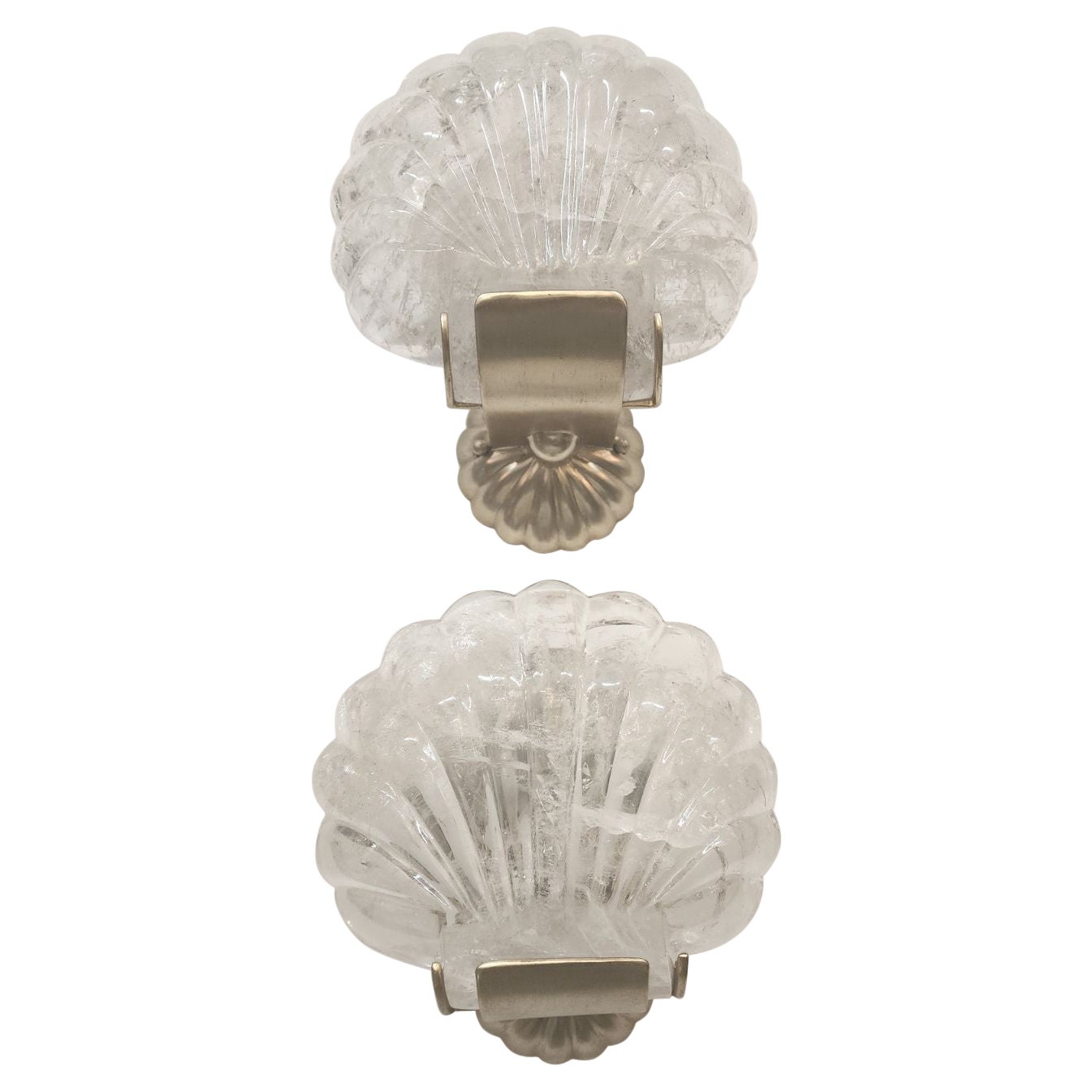 Pair of Paul Ferrante Rock Crystal Sconces