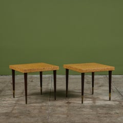 Beistelltische aus Kork von Paul Frankl für Johnson Furniture Co., Paar