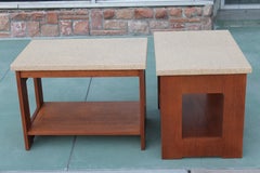 Pair of Paul Frankl Cork Top Tables