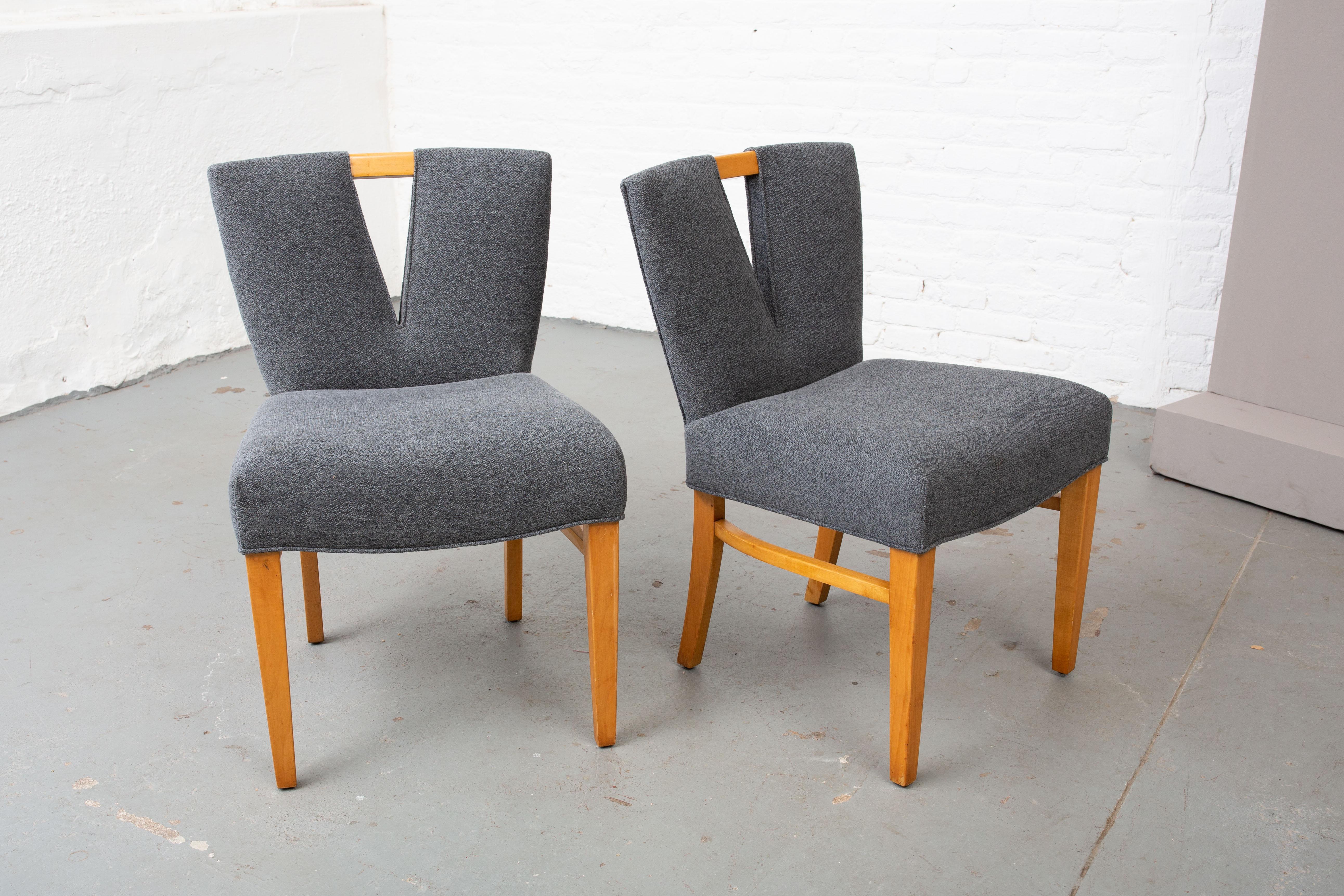 Mid-20th Century Pair of Paul Frankl Corset Side Chairs For Sale