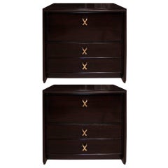 Pair of Paul Frankl Ebonized Mahogany Side Tables