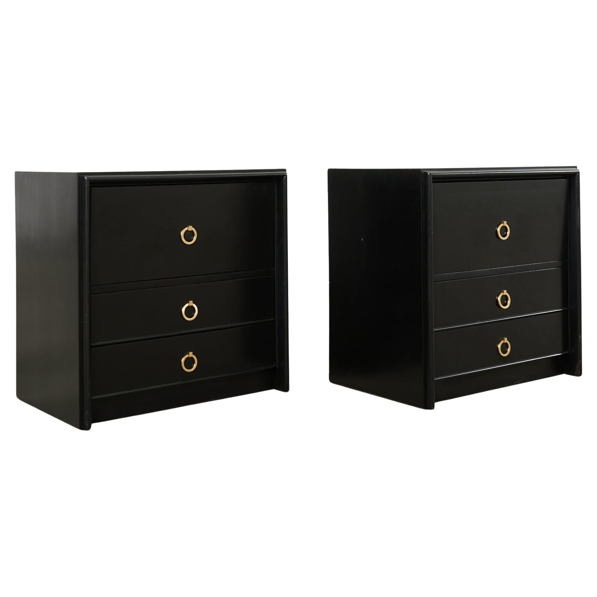 Pair of Paul Frankl for John Stuart Lacquered Nightstands