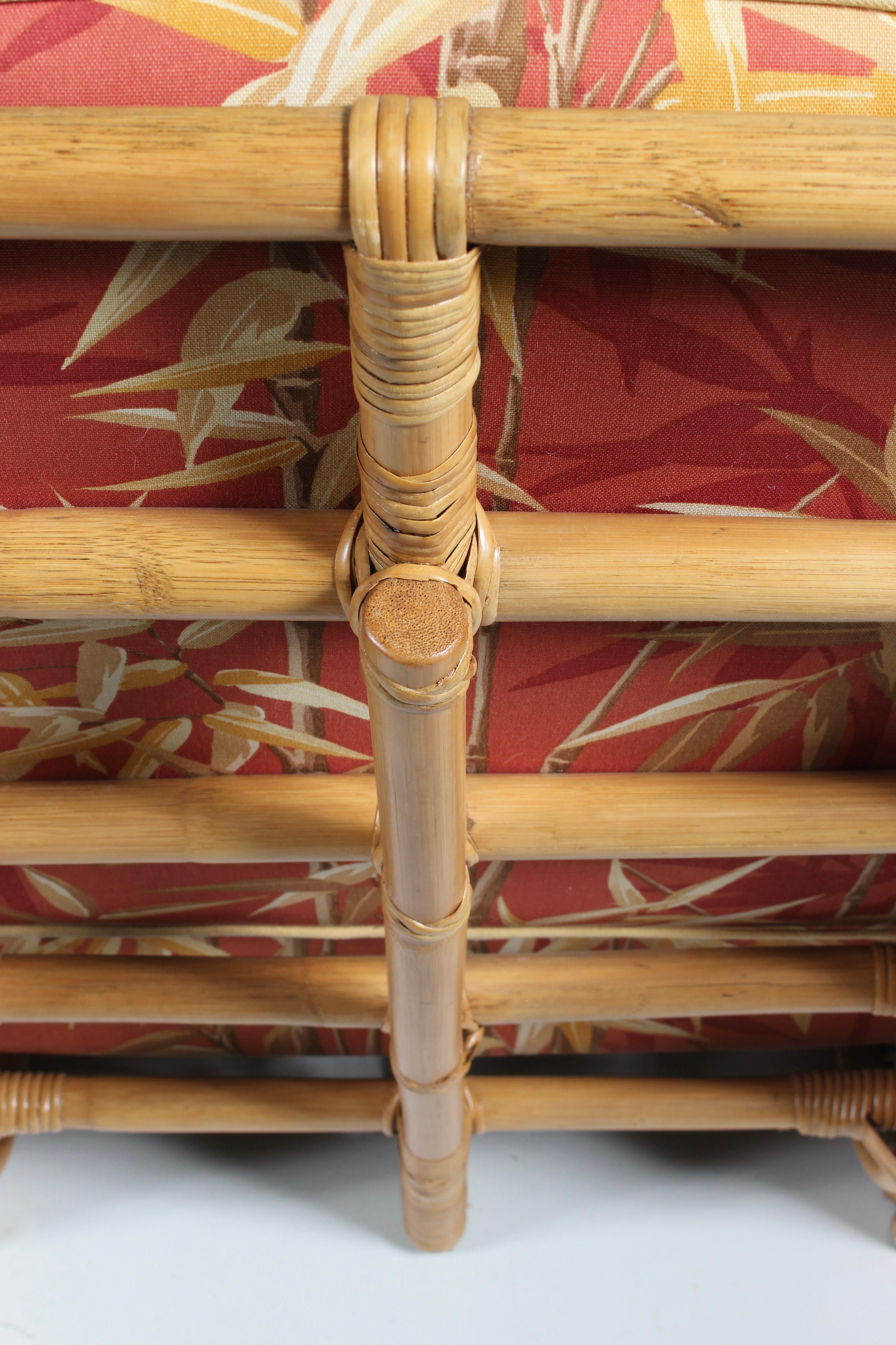 Paire de fauteuils de salon en bambou et rotin Paul Frankl pour Tochiku en vente 6