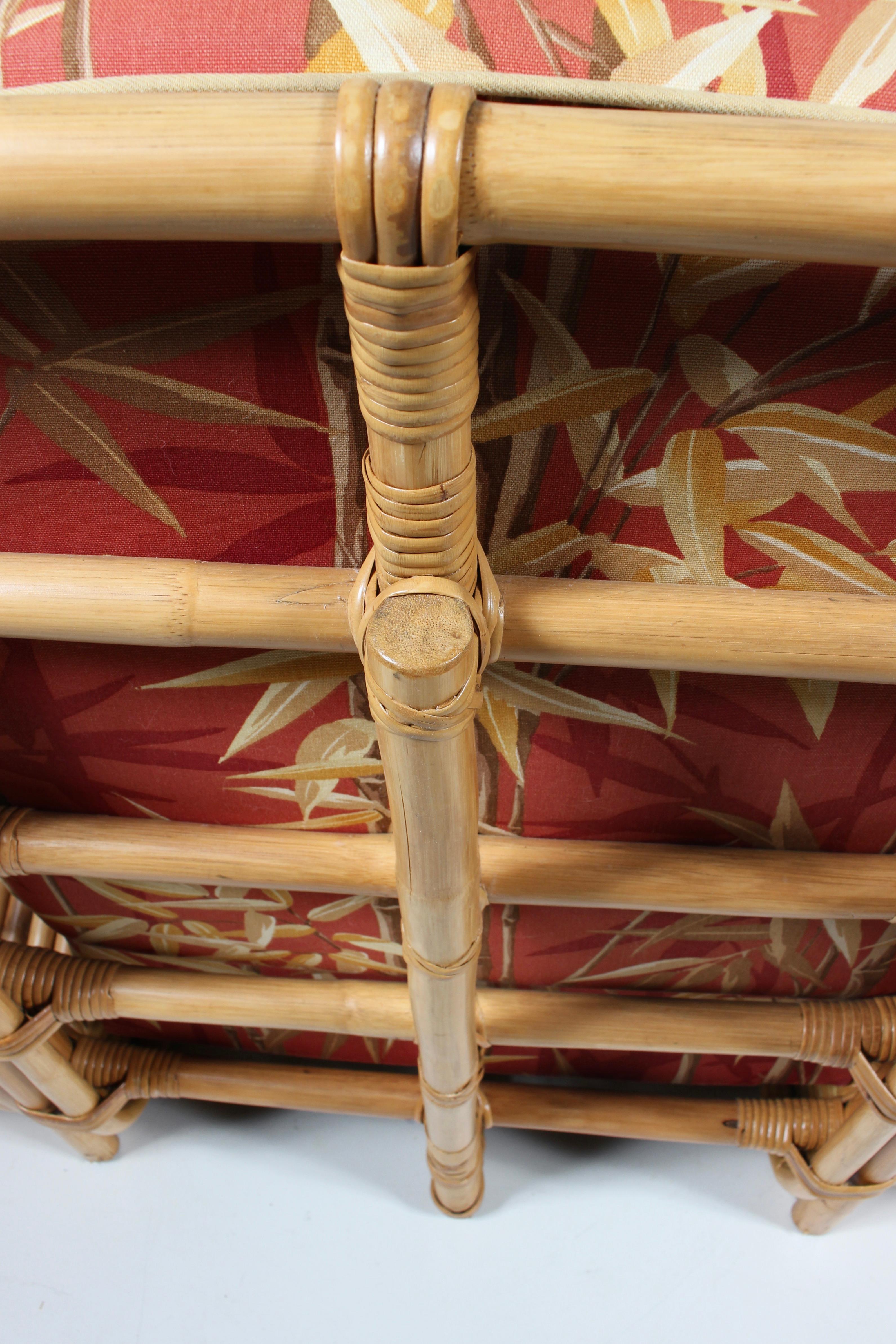 Paire de fauteuils de salon en bambou et rotin Paul Frankl pour Tochiku en vente 7