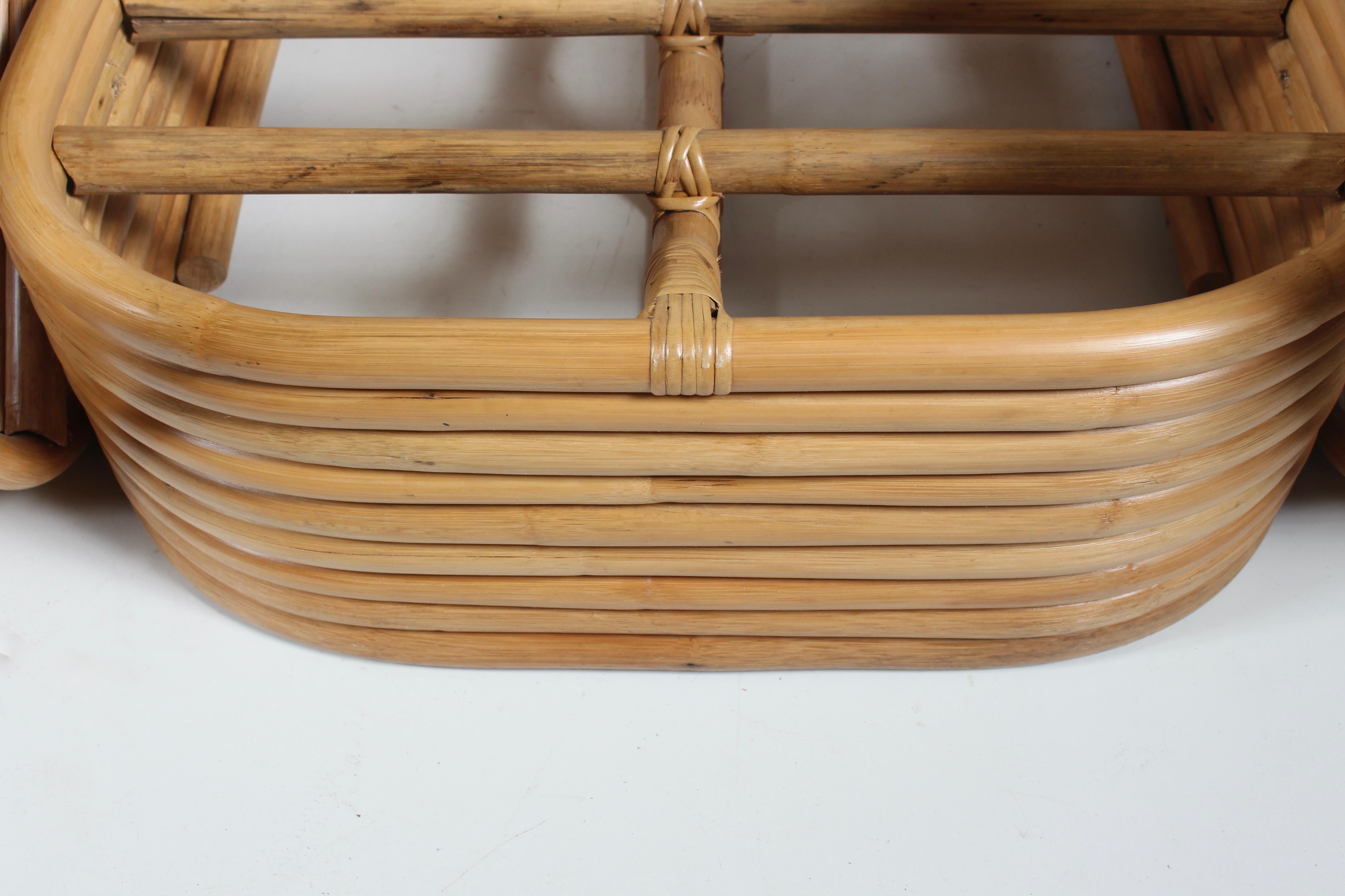Paire de fauteuils de salon en bambou et rotin Paul Frankl pour Tochiku en vente 10