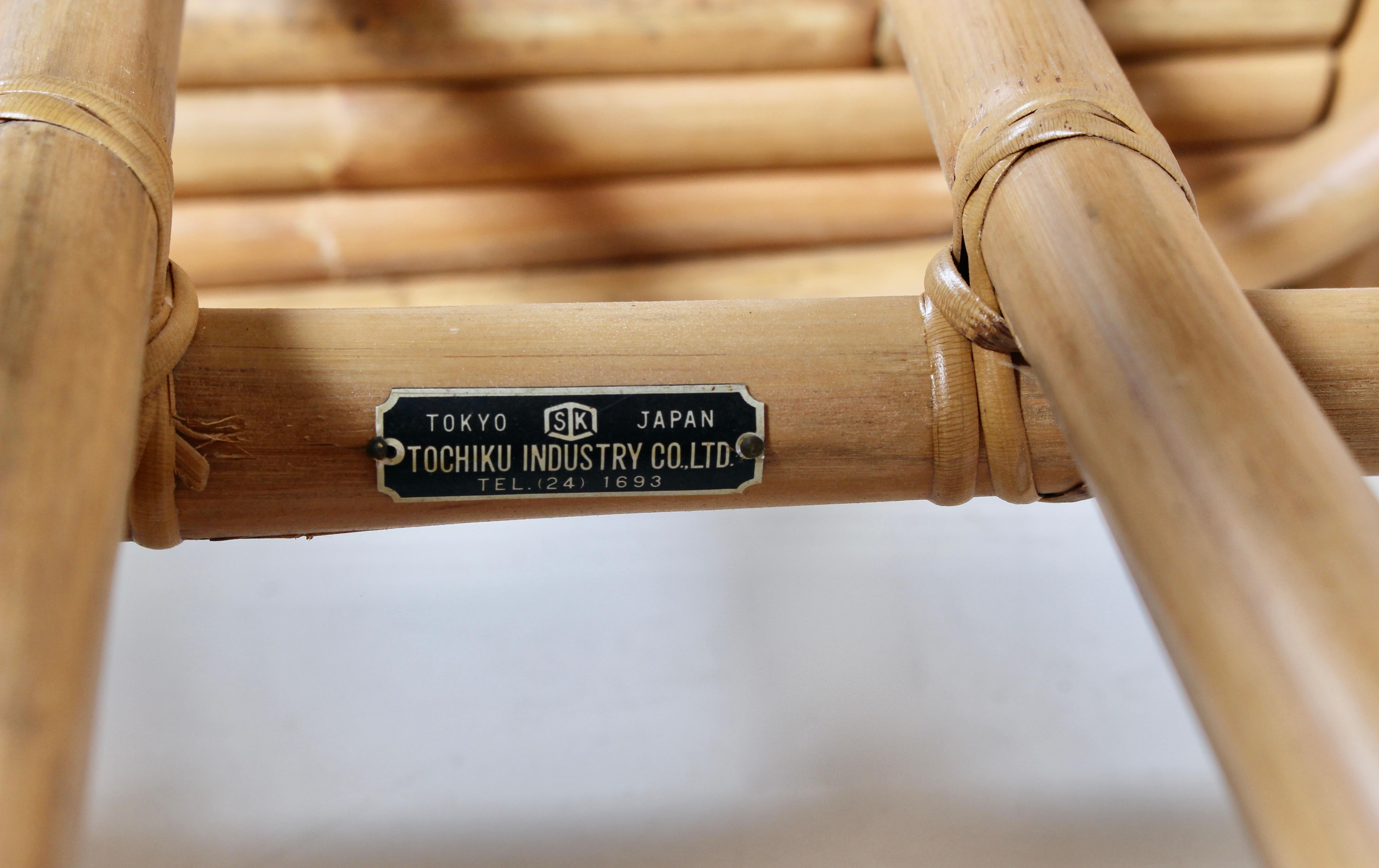 Paire de fauteuils de salon en bambou et rotin Paul Frankl pour Tochiku en vente 12