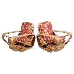 Pair of Paul Frankl for Tochiku Bamboo & Rattan Lounge Chairs