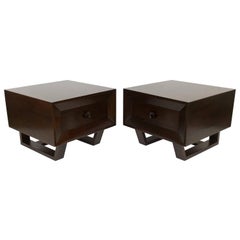 Pair of Paul Frankl Style Mahogany End Tables