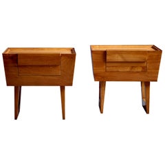 Pair of Paul Laszlo for Brown Saltman Side Tables or Nightstands in Ash, 1950s