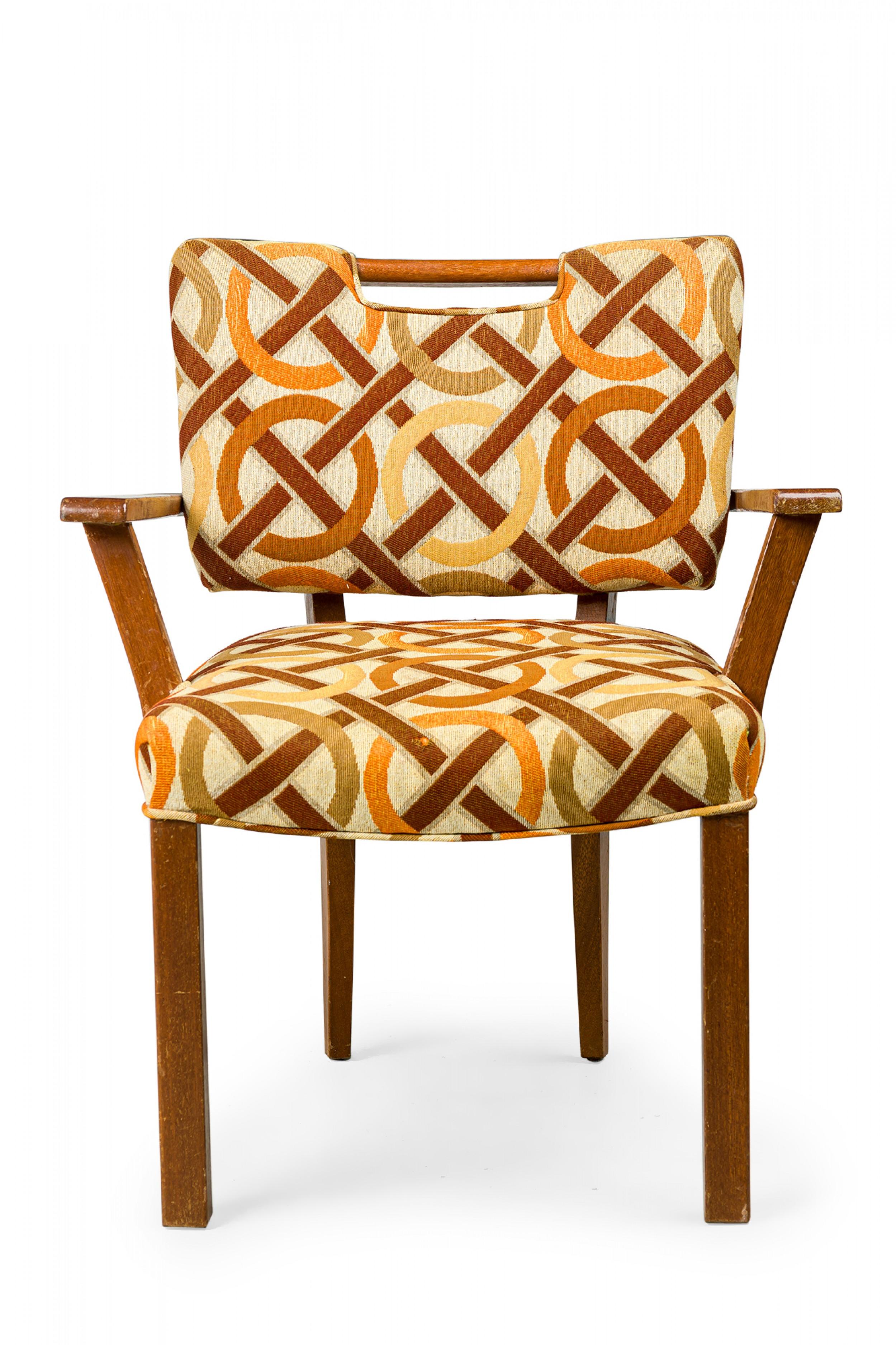 Pair of Paul Laszlo Mid-Century American Geometric Upholstered Armchairs For Sale 9
