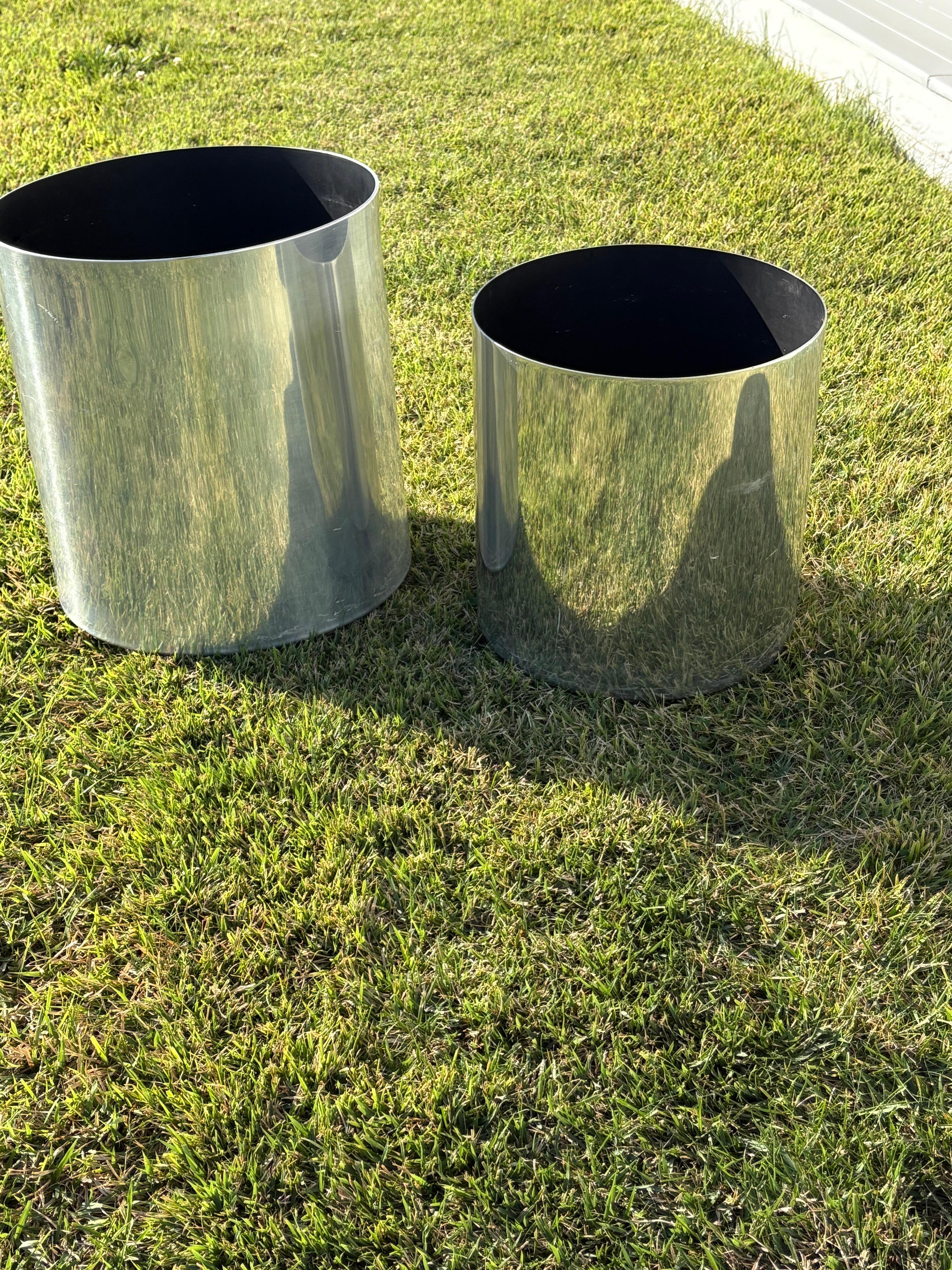 Paar Paul Mayen Aluminium 1970s Pflanzgefäße für Habitat im Angebot 4
