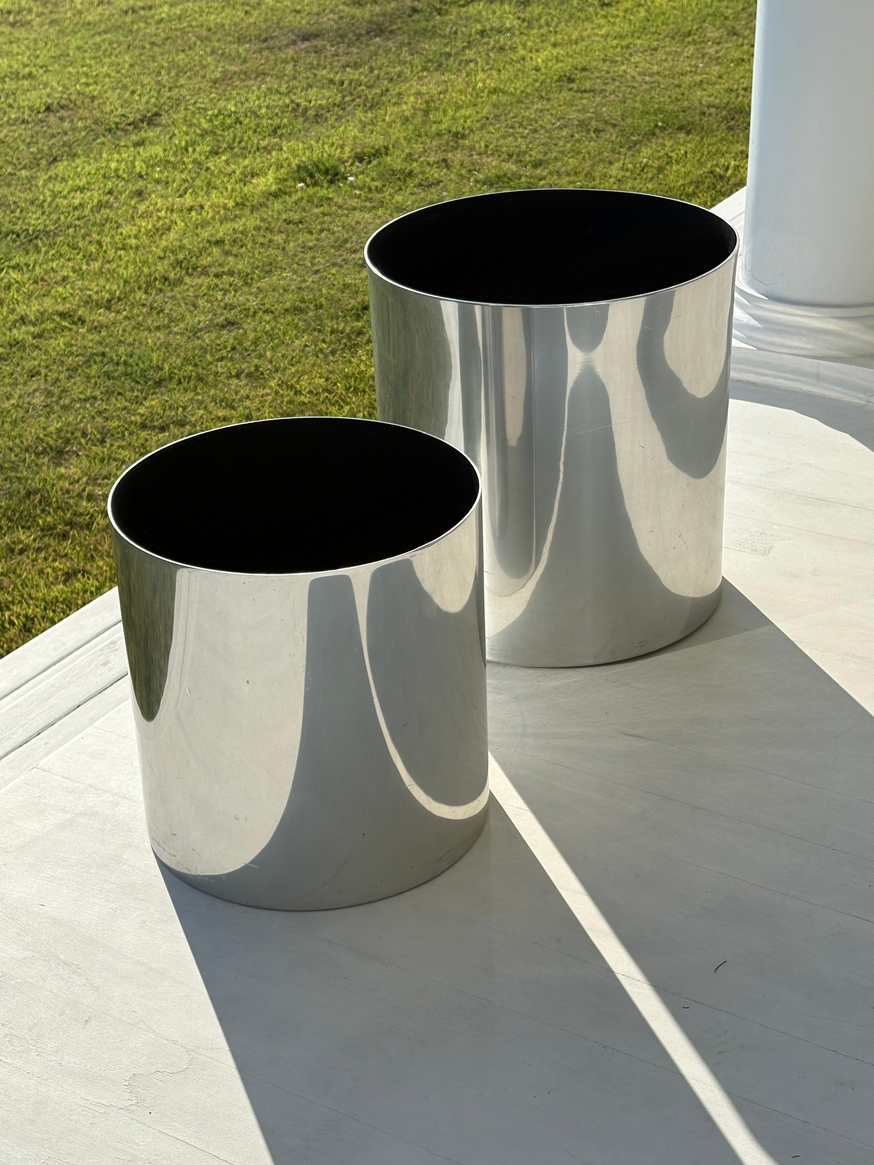 Paar Paul Mayen Aluminium 1970s Pflanzgefäße für Habitat im Angebot 7