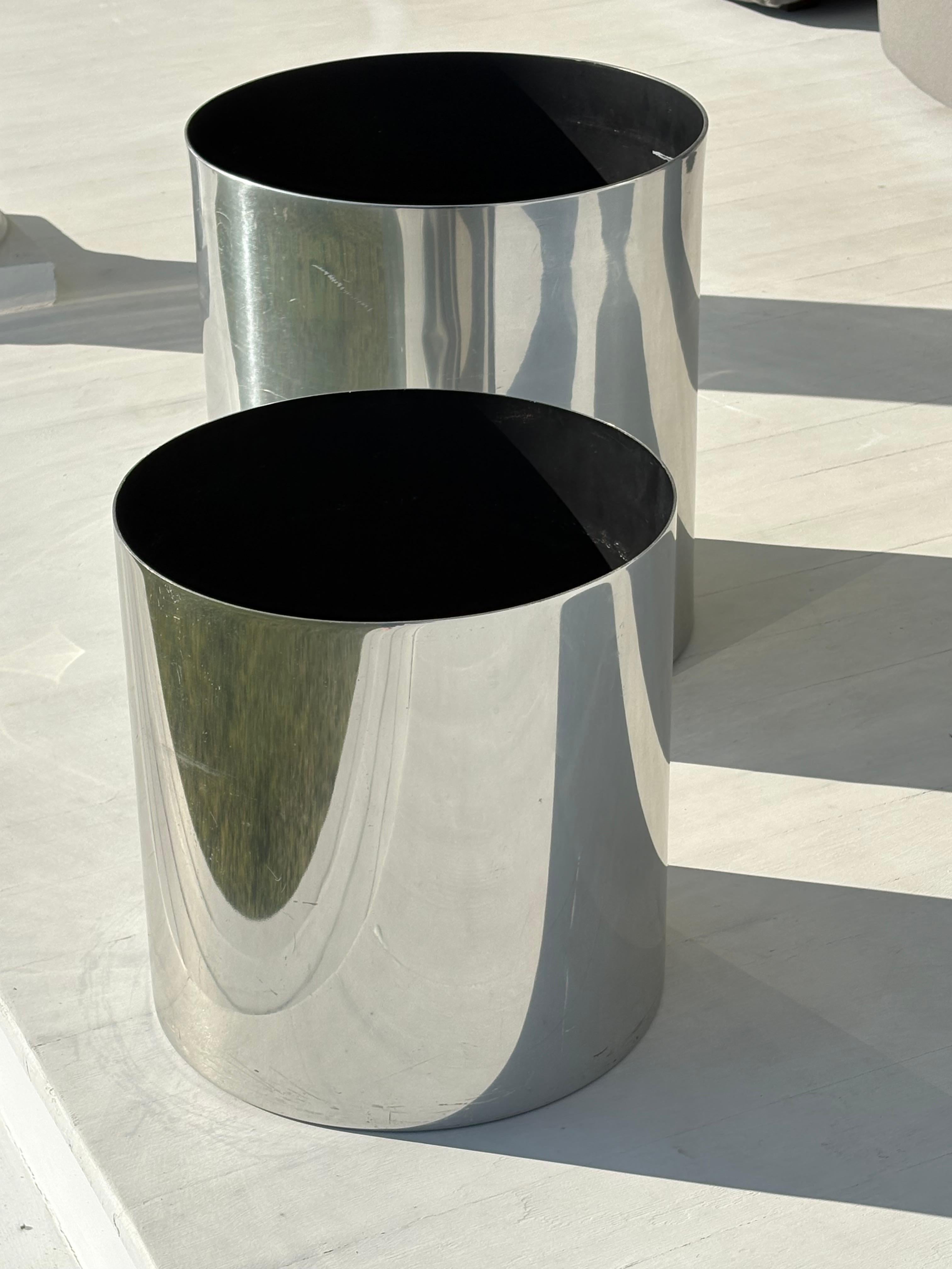 Paar Paul Mayen Aluminium 1970s Pflanzgefäße für Habitat im Angebot 2