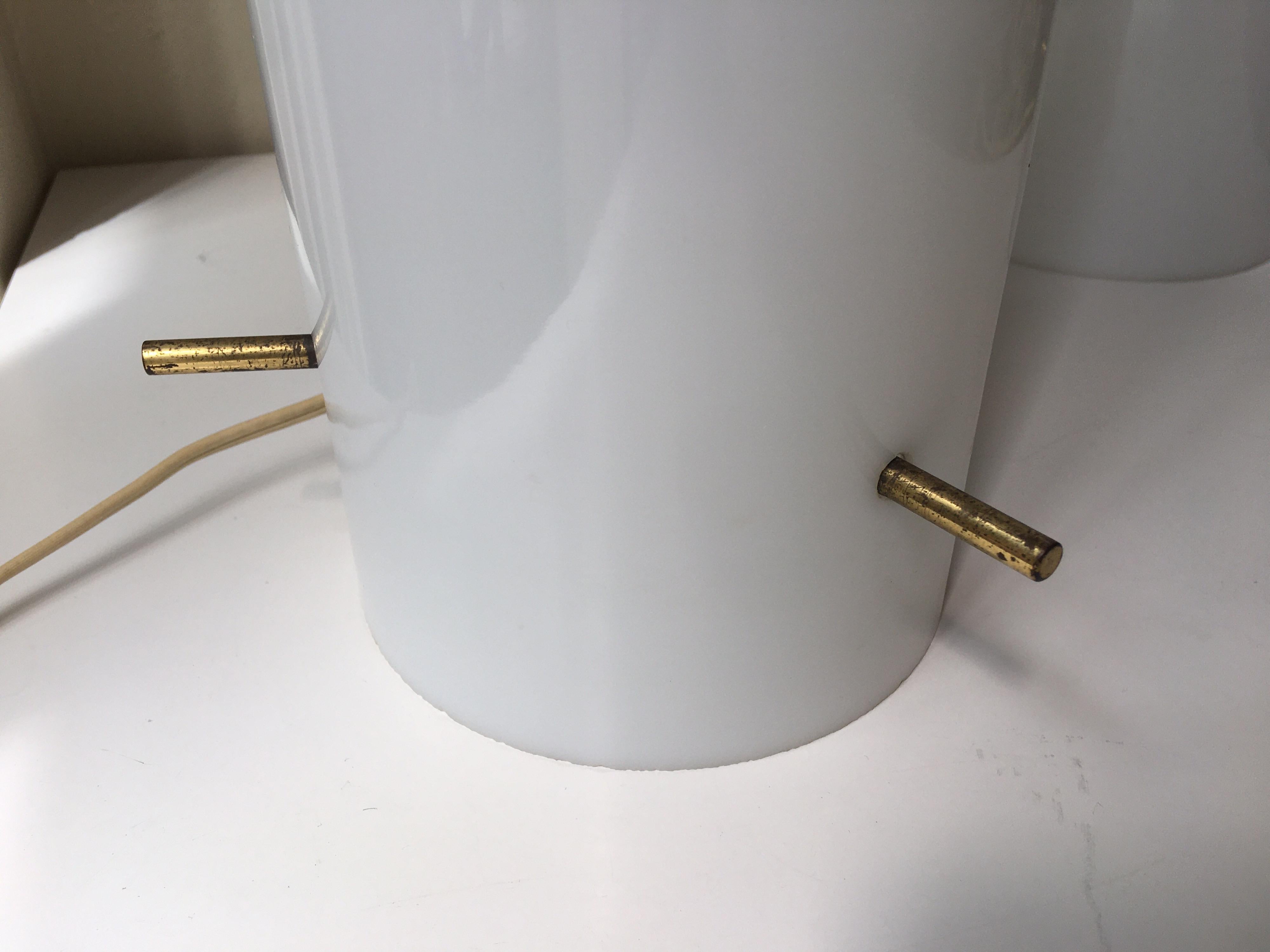 Pair of Paul Mayen for Habitat Frosted Glass Tube Lamps In Good Condition In Philadelphia, PA