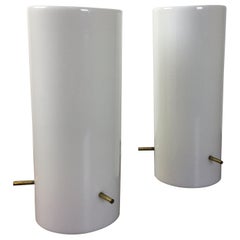 Pair of Paul Mayen for Habitat Frosted Glass Tube Lamps