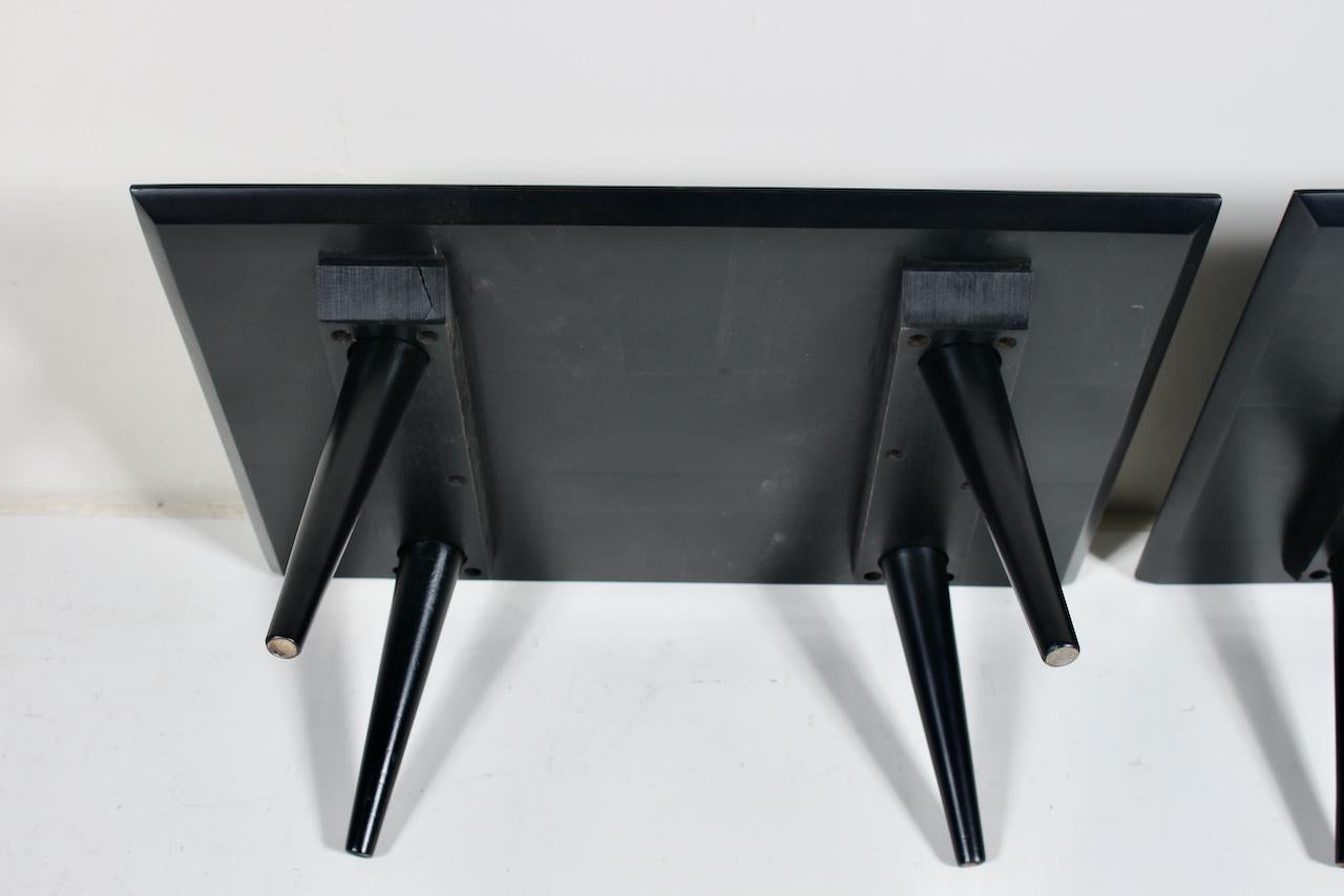 Pair of Paul McCobb 1503 Planner Group Maple & Black Two Drawer Nightstands 10