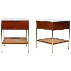 Pair of Paul McCobb Brass Nightstands
