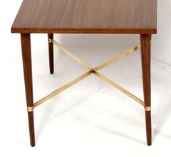 Pair of Paul McCobb Brass X Base End Tables Night Stands Refinished Your Color
