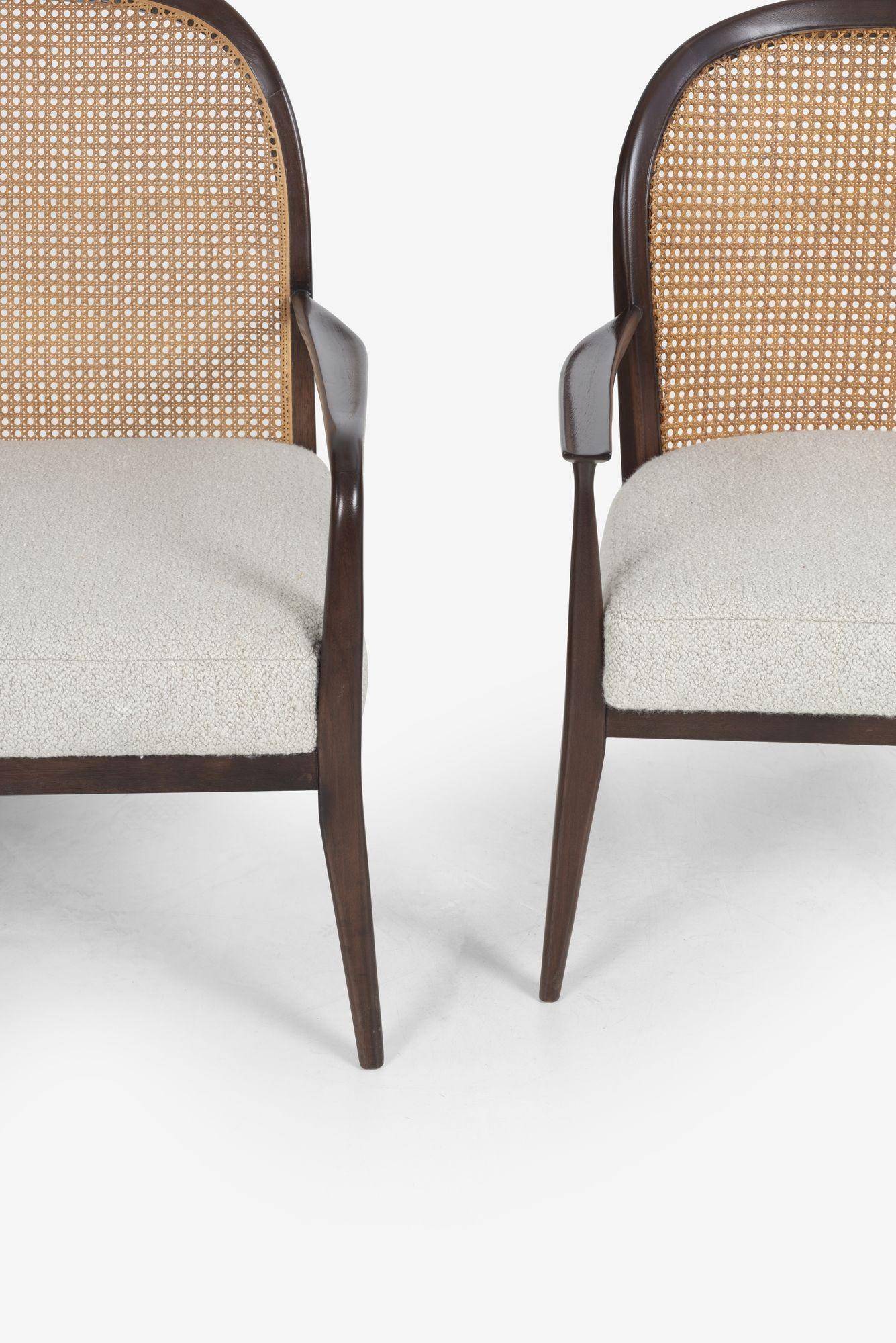 Mid-Century Modern Paire de fauteuils de salon à dossier canné de Paul McCobb pour Widdicomb en vente