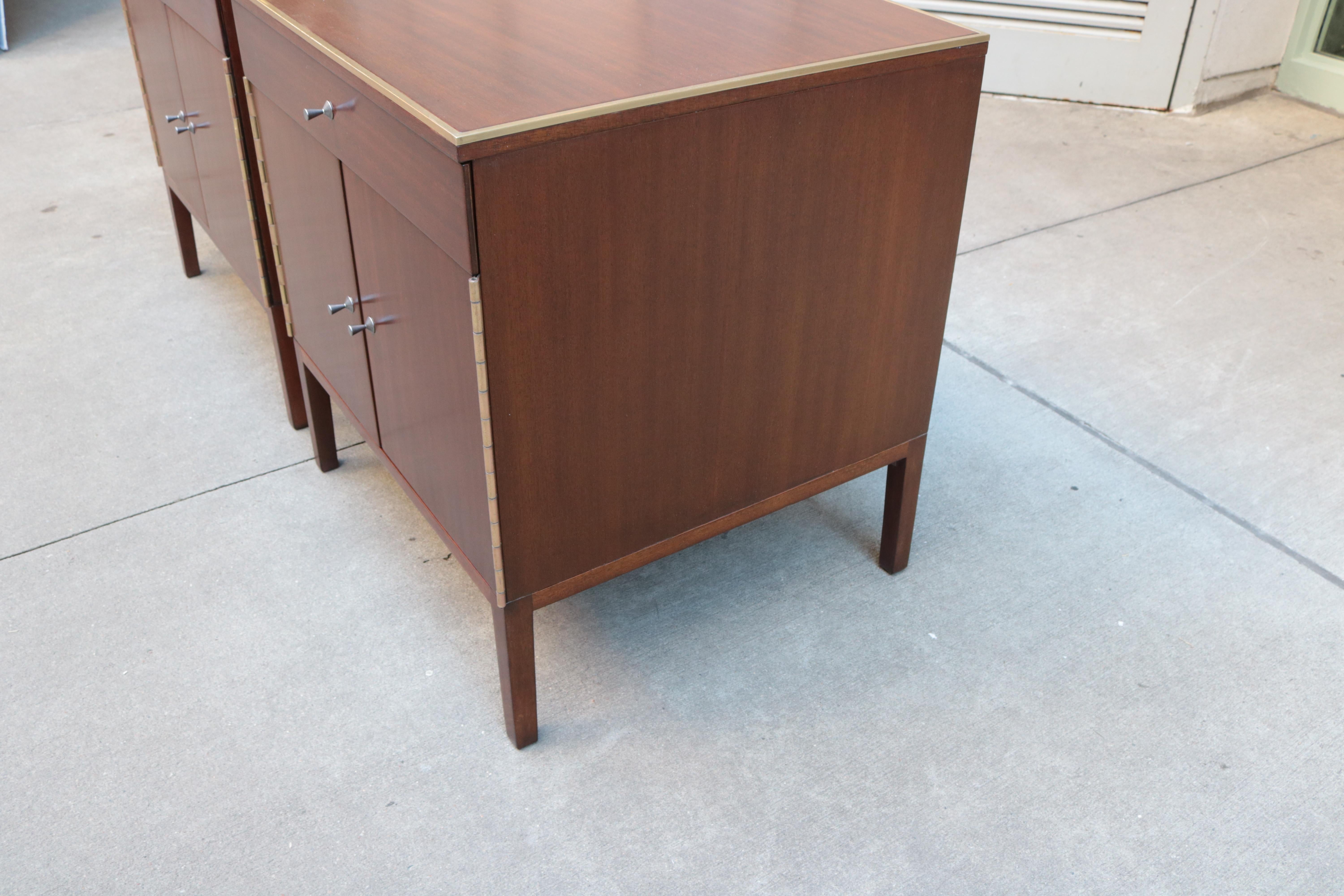 Pair of Paul McCobb Designed Modernist Side Cabinets For Sale 1